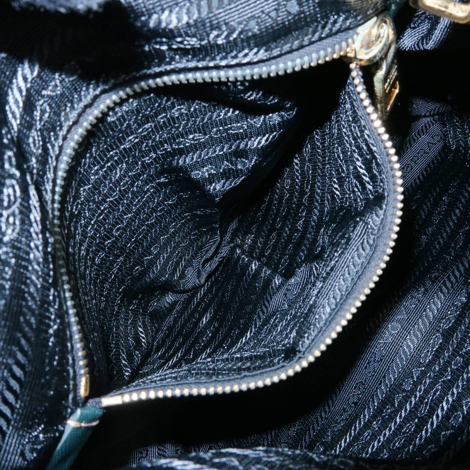 PRADA Triangle Logo Nylon Saffiano Leather Shoulder Bag Green