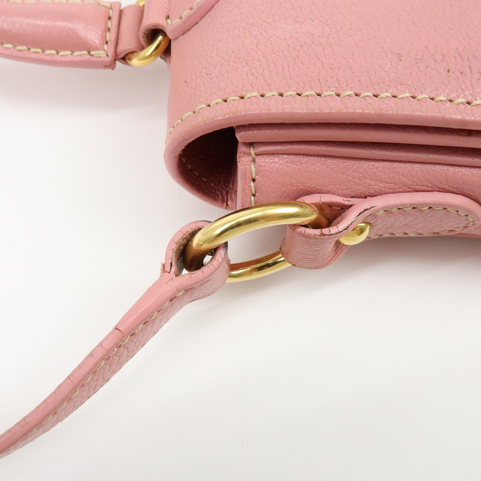 MIU MIU Madras Leather 2Way Bag Hand Bag Shoulder Bag Pink