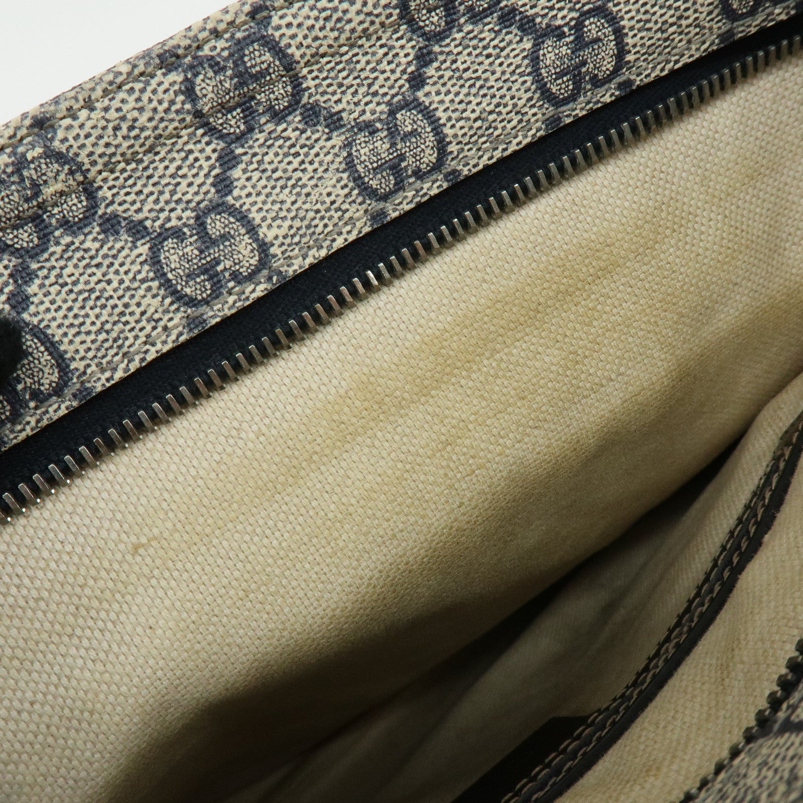 GUCCI GG Supreme Leather Shoulder Crossbody Bag Blue Beige 295257