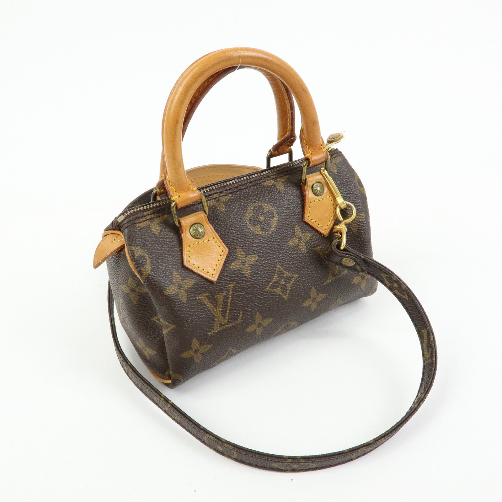 Louis Vuitton Monogram Canvas Mini Speedy Hand Bag & Strap M41534
