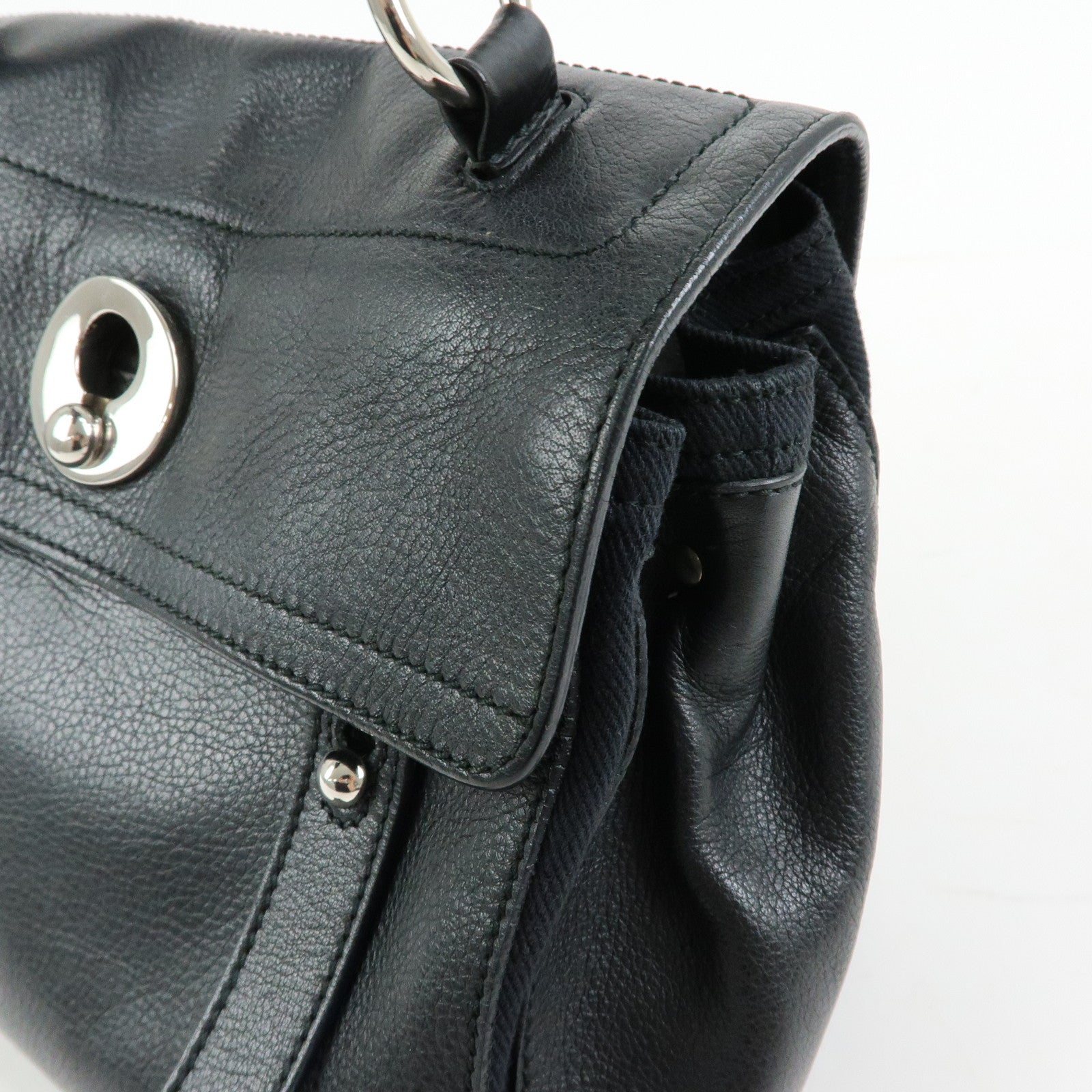 SAINT LAURENT PARIS Muse Two Leather 2Way Hand Bag Black