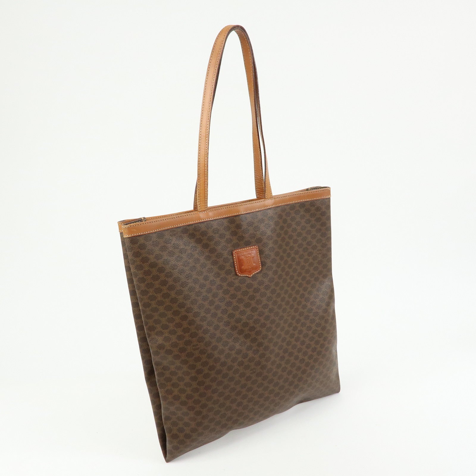 CELINE Macadam PVC Leather Tote Bag Shoulder Bag Brown