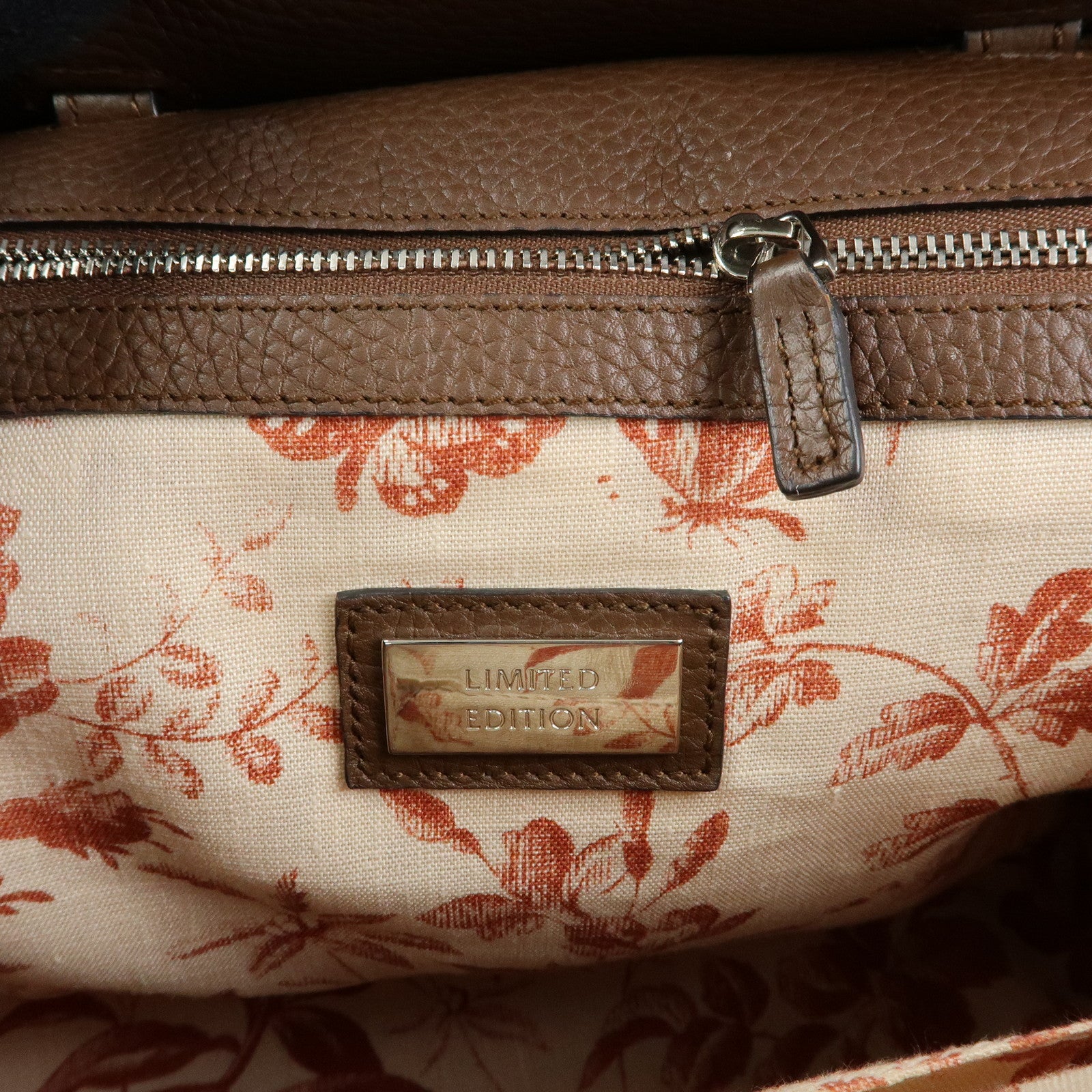 GUCCI Bamboo Daily Medium Leather 2Way Bag Limited Edition Brown 39201