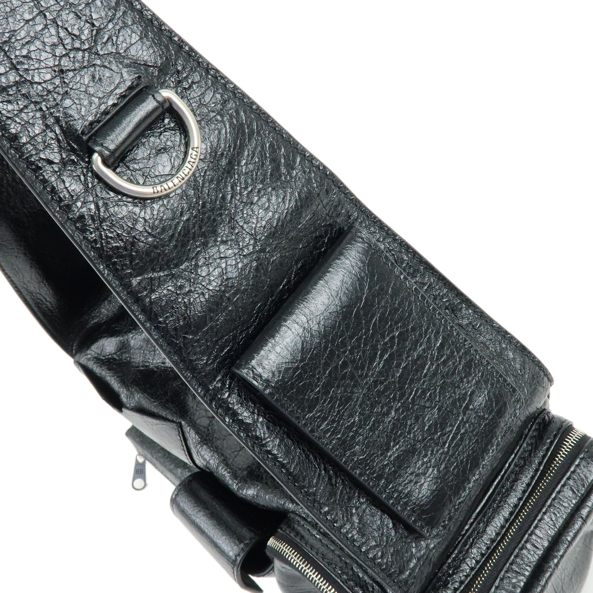 BALENCIAGA Superbusy XS Leather Sling Bag Shoulder Bag Black 762516