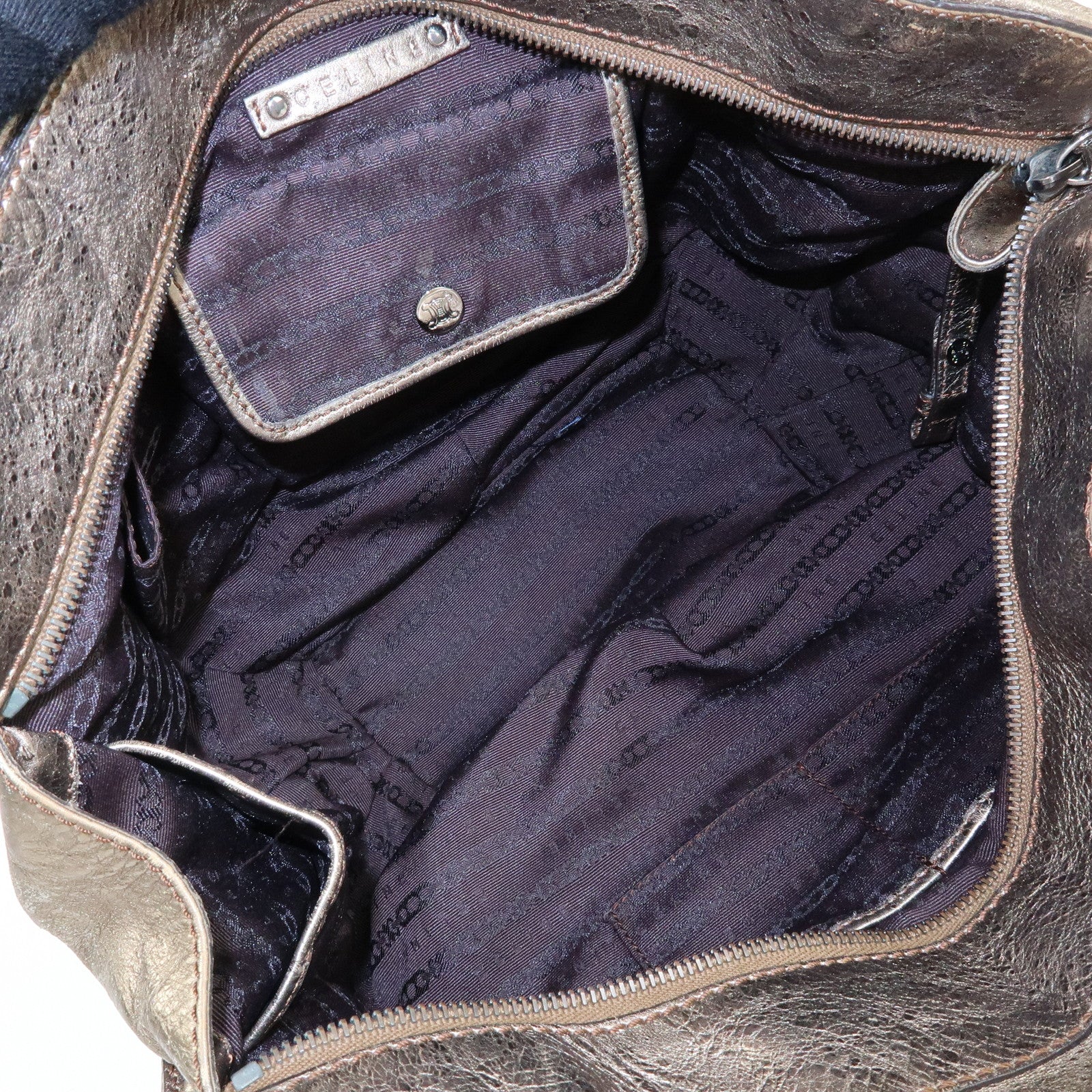 Celine Bittersweet Leather Shoulder Bag Hand Bag Hobo Bag Gold