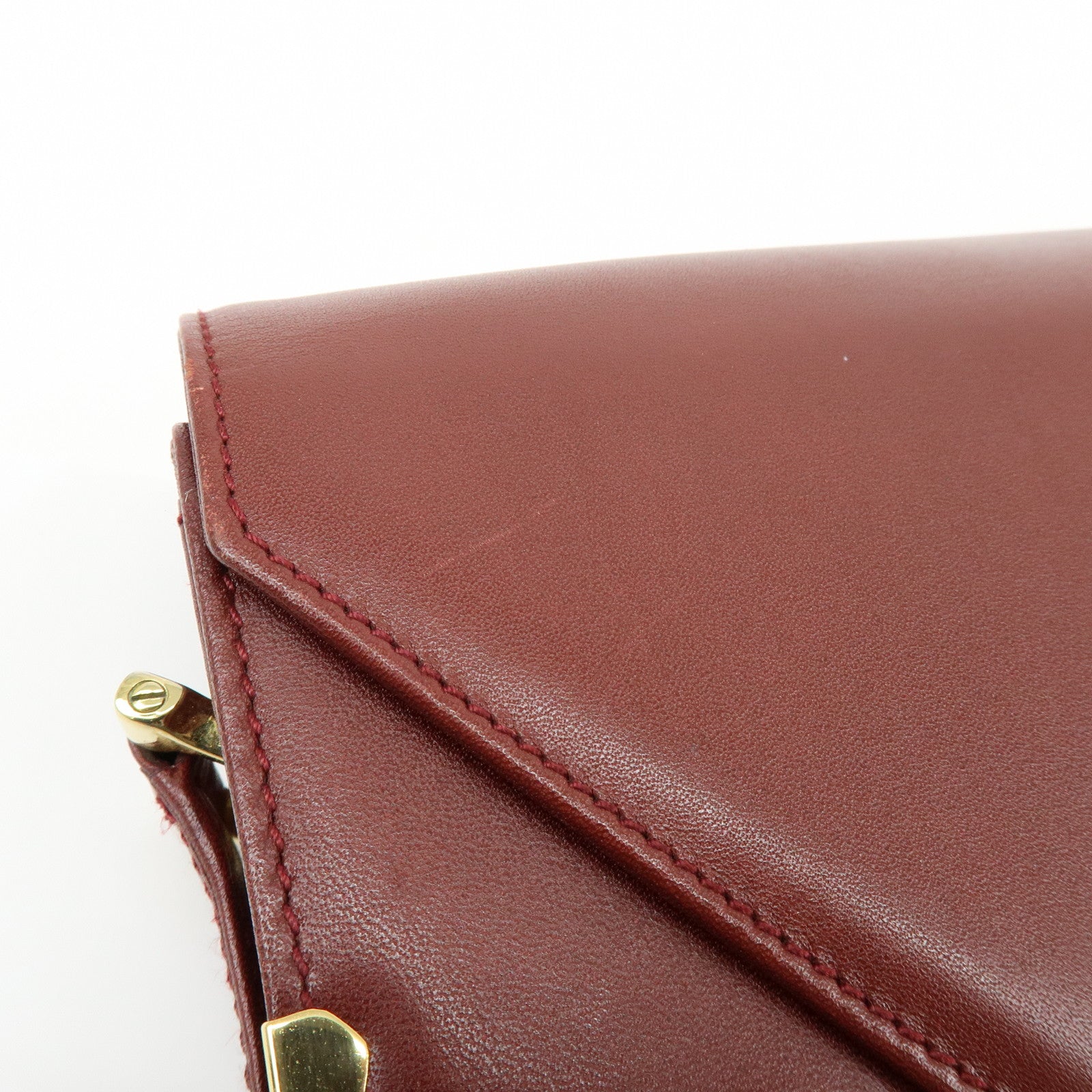 Cartier Must de Cartier Leather Double Flap Shoulder Bag Boudreaux