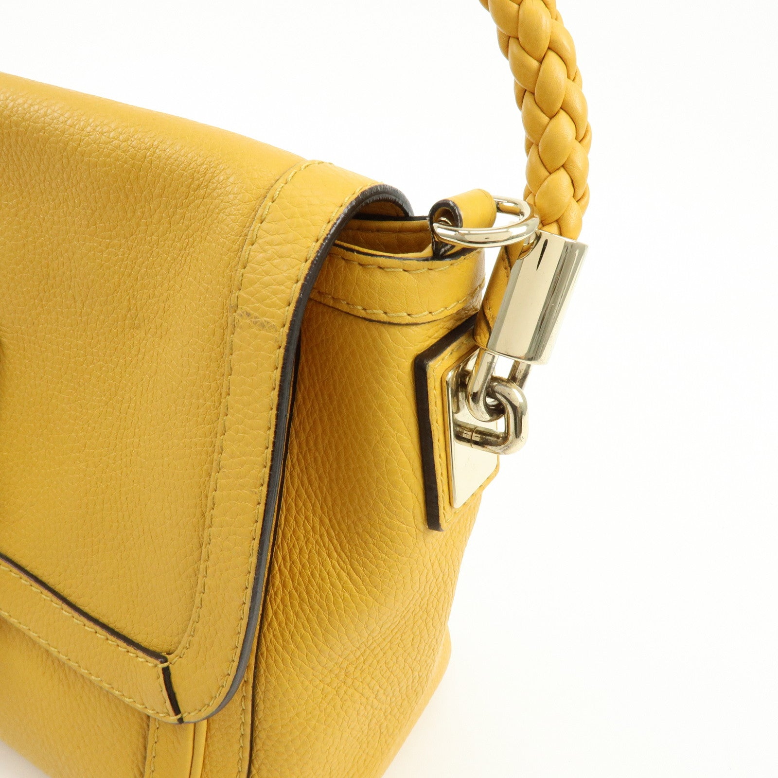 GUCCI Bamboo Bella Leather 2Way Shoulder Bag Yellow 282301