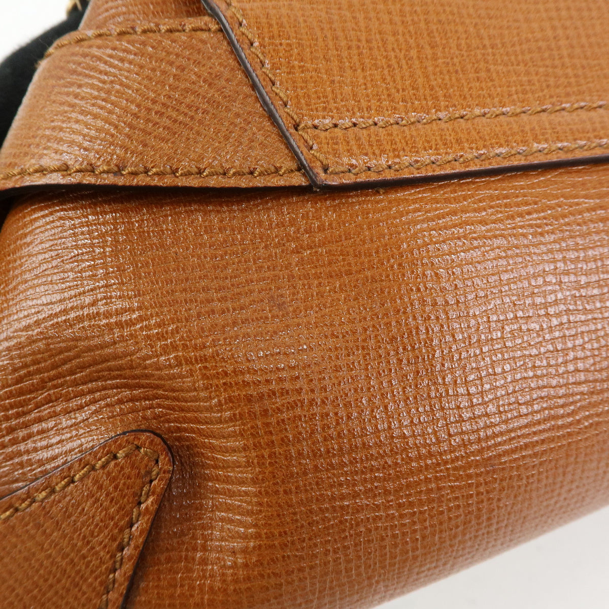 GUCCI Horsebit Leather Chain Shoulder Bag Hand Bag Brown 120134