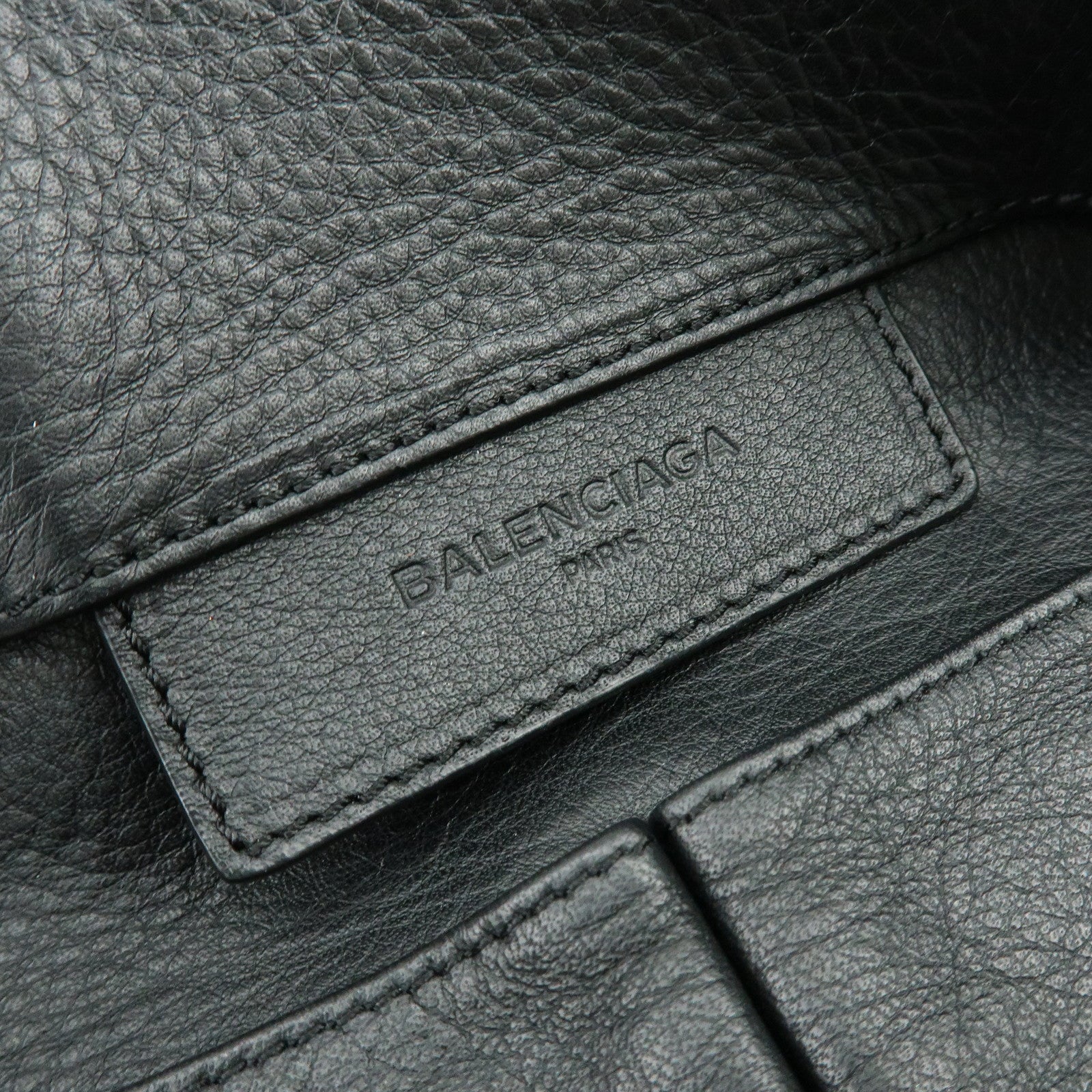 BALENCIAGA The Papier Leather Tote Shoulder Bag Black 236701