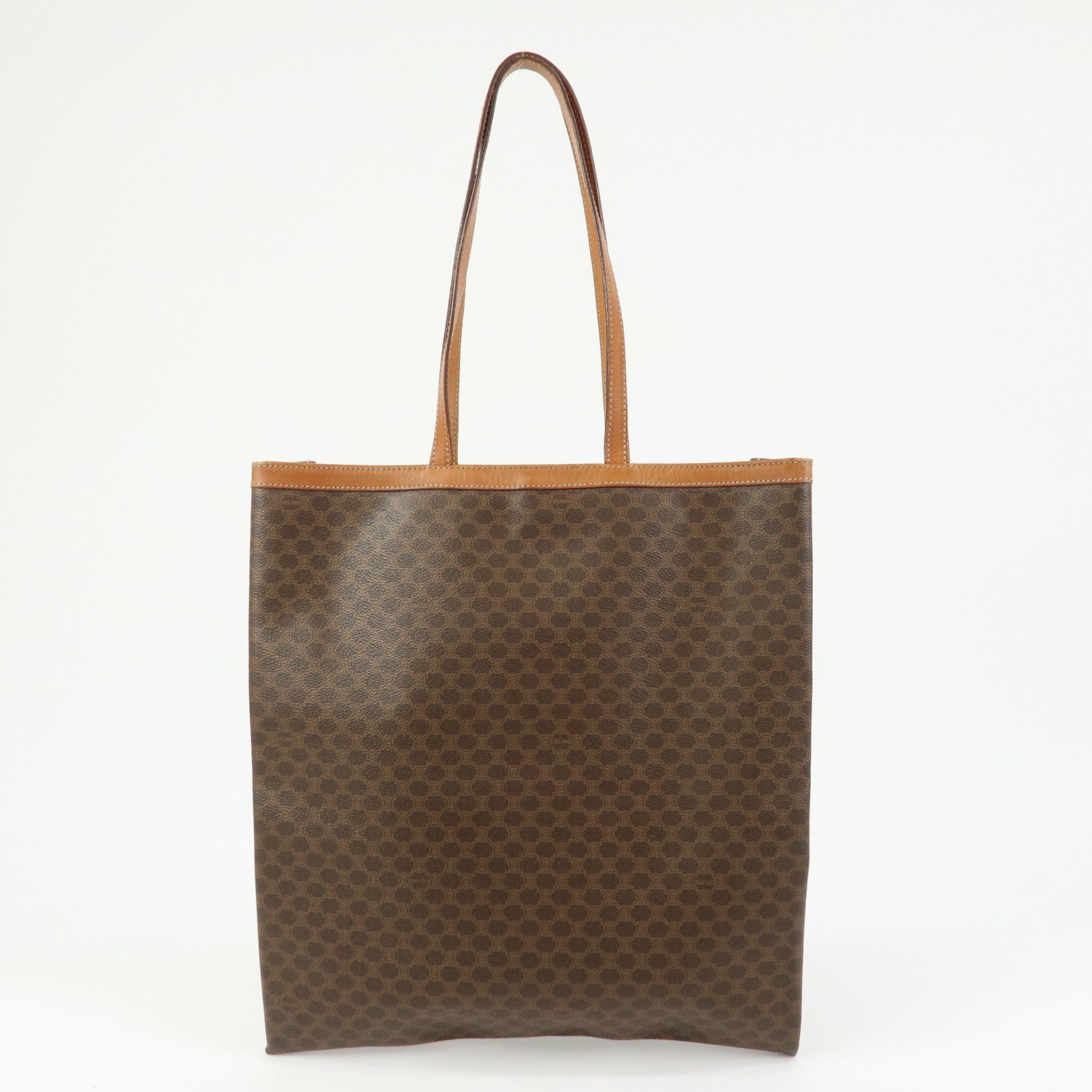 CELINE Macadam PVC Leather Tote Bag Shoulder Bag Brown