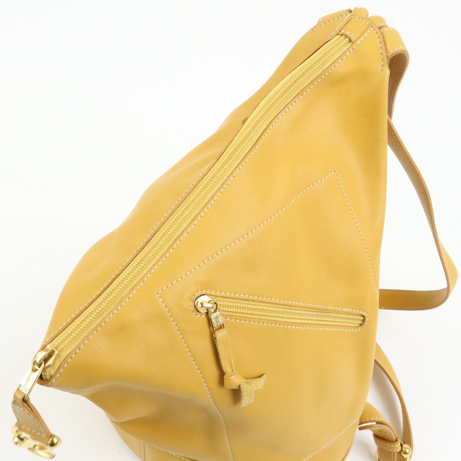 LOEWE Anton Leather Backpack Rucksack Yellow