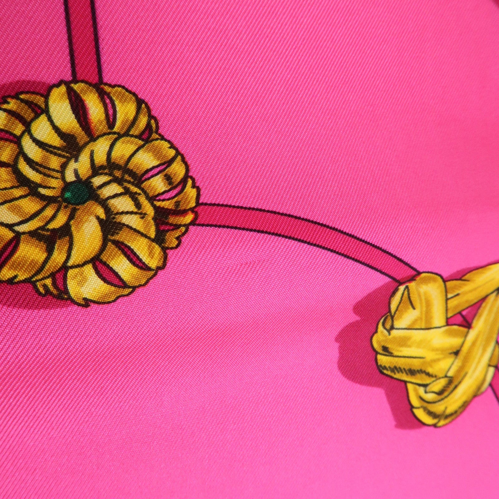 HERMES Carre 90 Silk 100% Scarf Clips Pink Gold