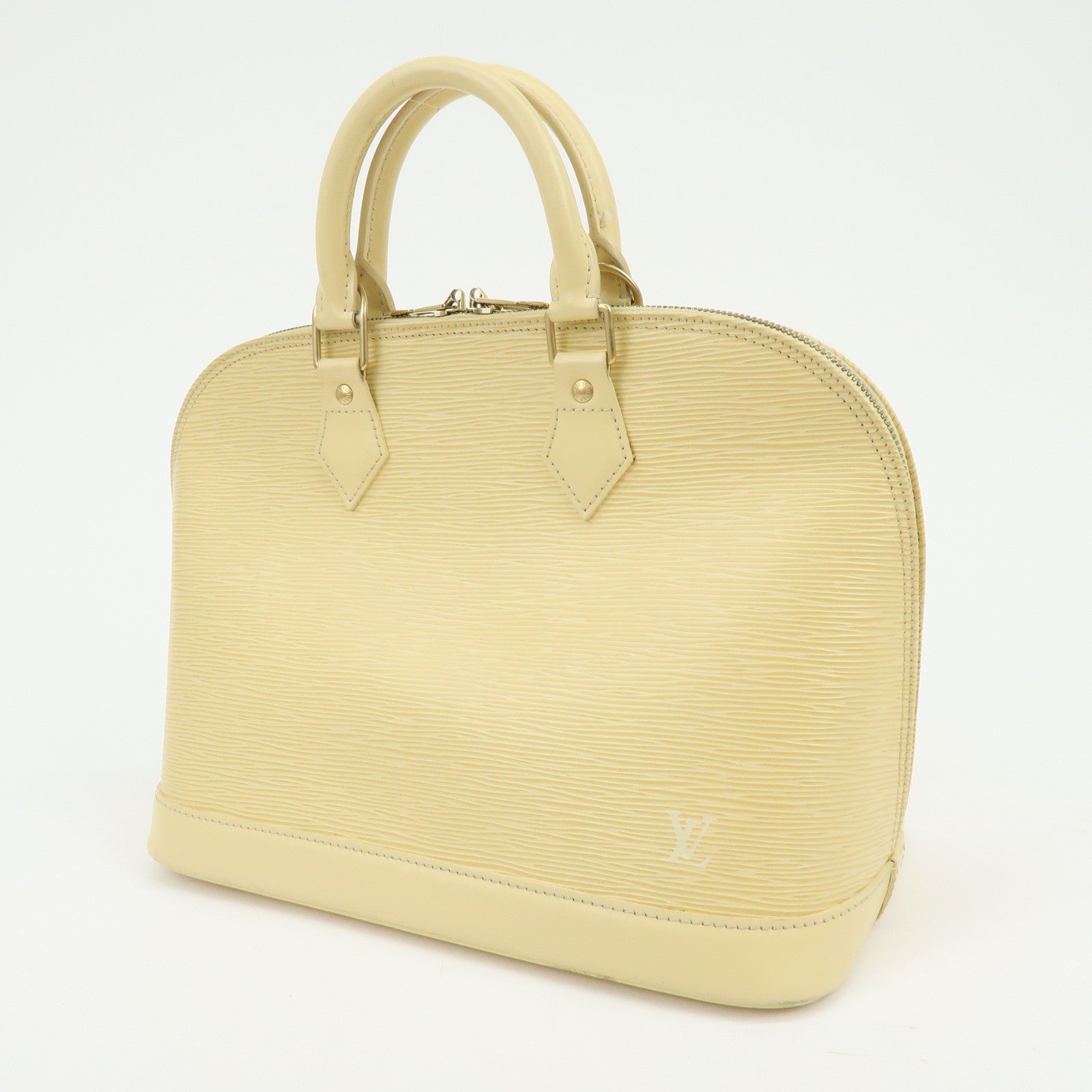 Louis Vuitton Epi Alma Leather Hand Bag Vanilla Light Yellow M5214A