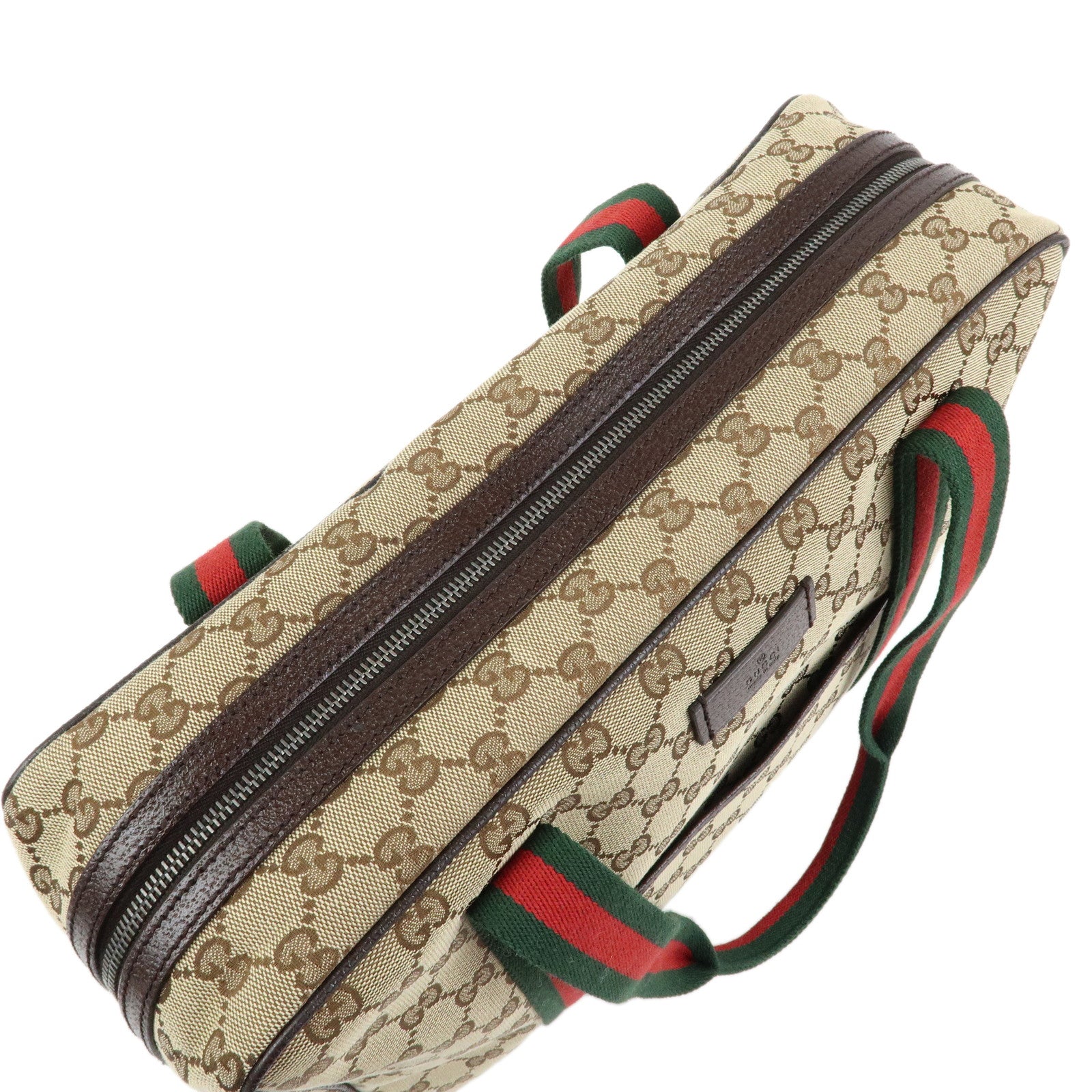 GUCCI Sherry GG Canvas Business Bag Hand Bag Brown 189753