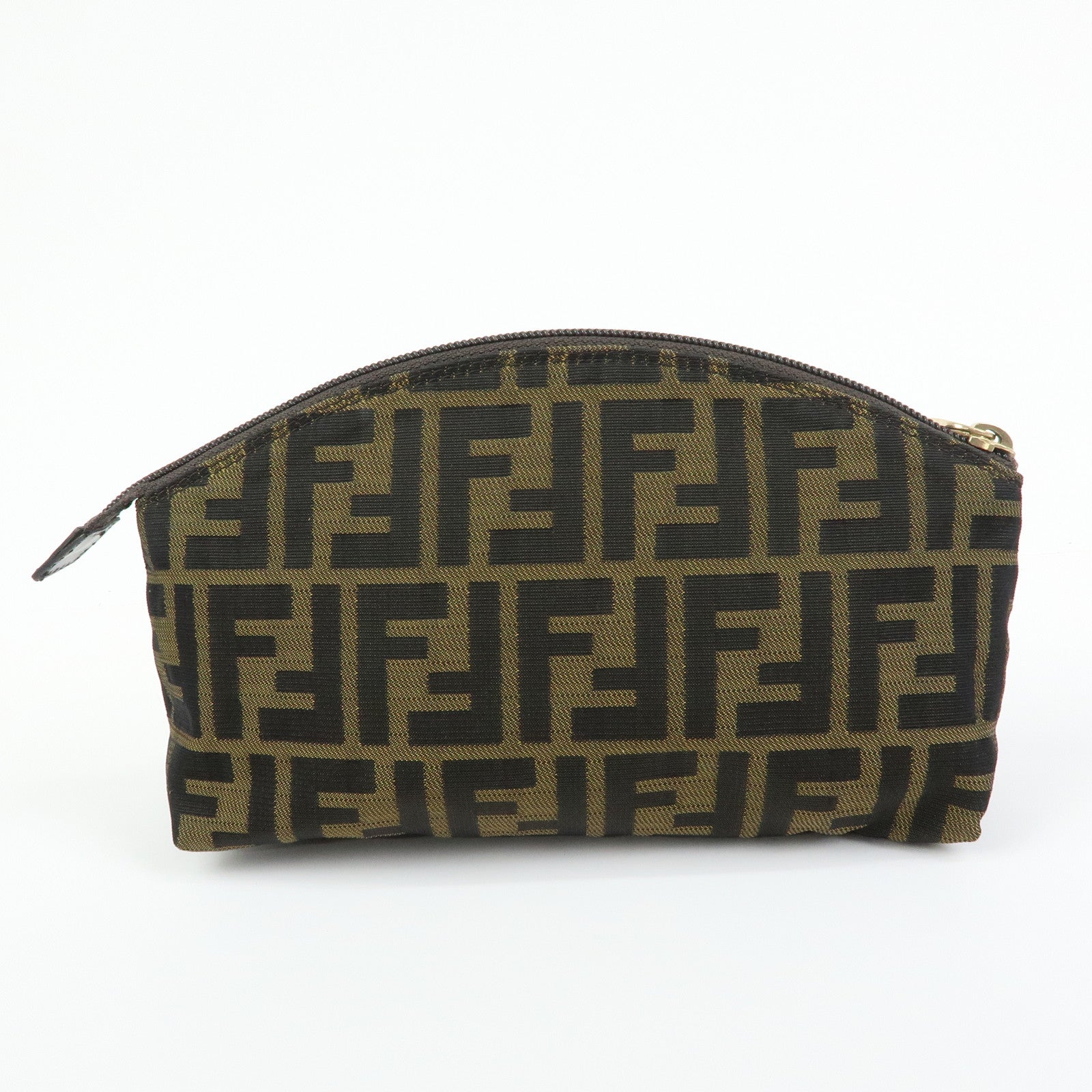 FENDI  Zucca Canvas Pouch Cosmetic Pouch Brown Gold 7N0005