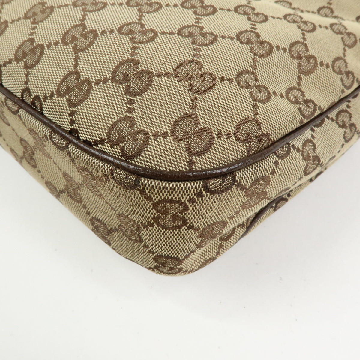 GUCCI Sherry GG Canvas Leather Shoulder Bag Beige Brown 145757