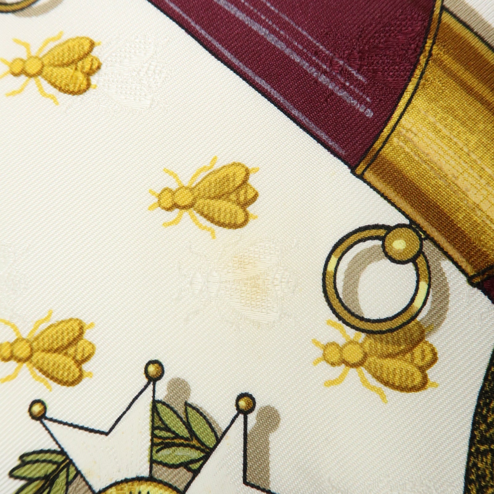 HERMES Carre 90 Silk 100% Scarf NAPOLEON Green White Red