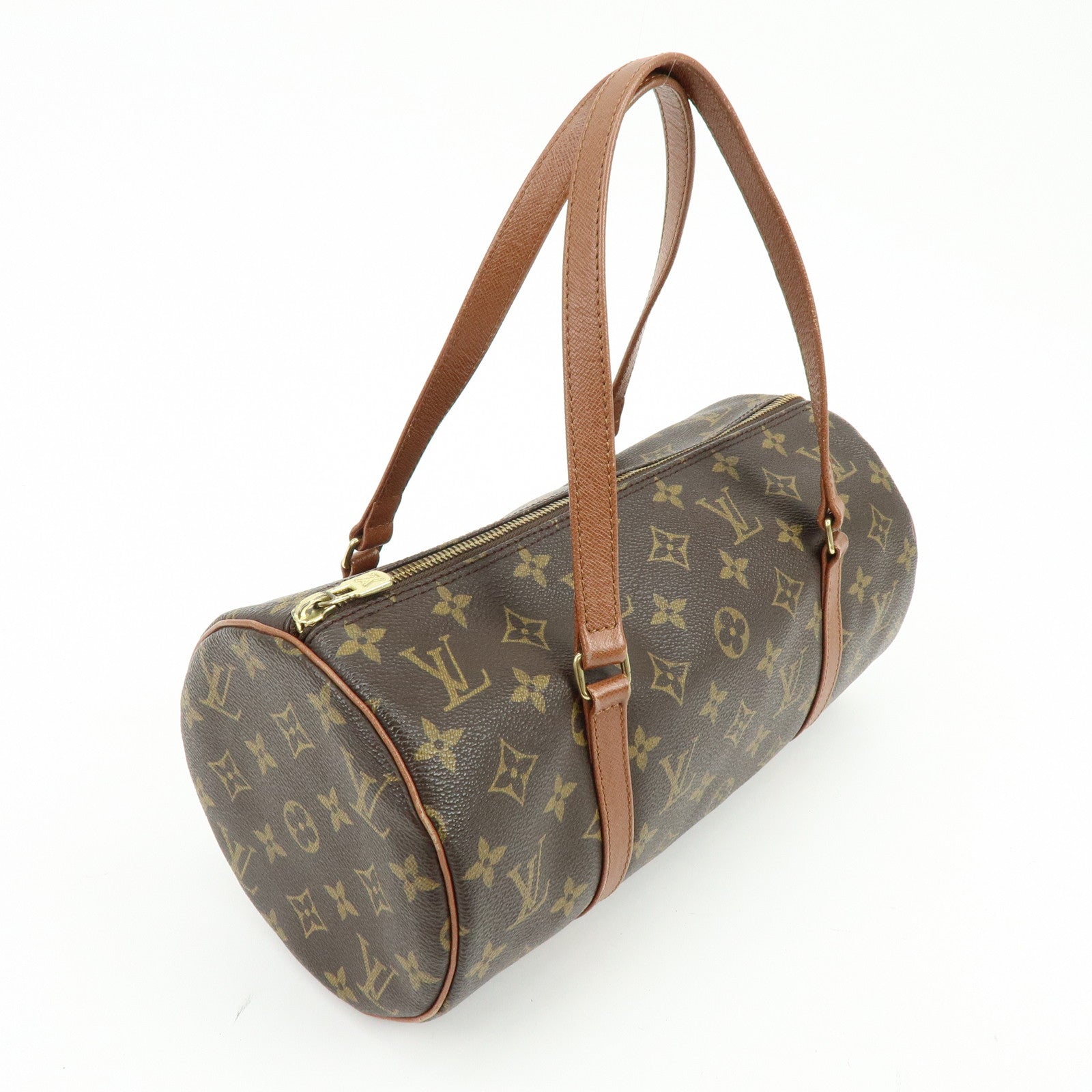 Louis Vuitton Monogram Papillon 30 Hand Bag Old Style Brown M51365