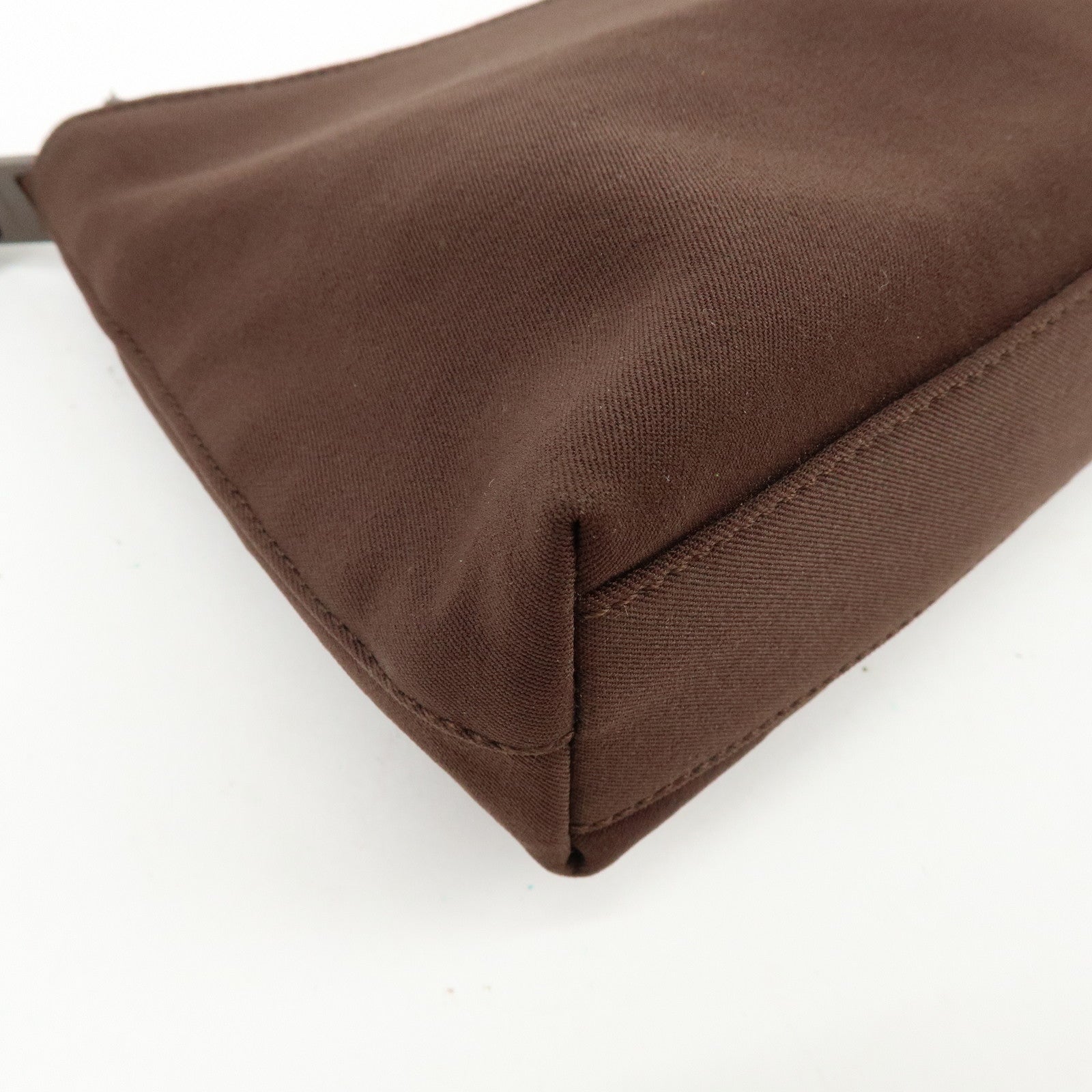 Ferragamo Varra Nylon Leather Chain Shoulder Bag Hand Bag Brown
