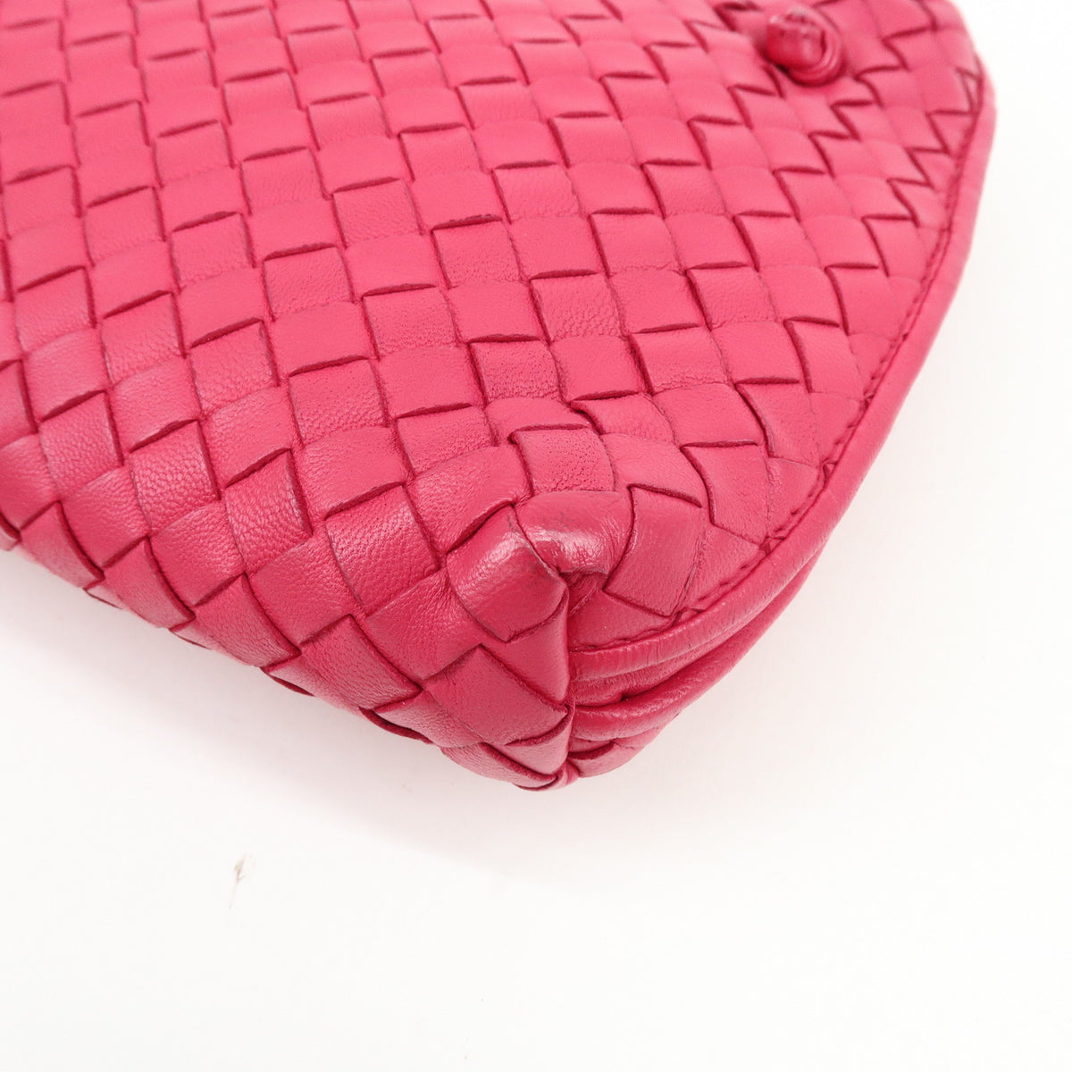 BOTTEGA VENETA Inttrecciato Nodini Leather Shoulder Bag Pink
