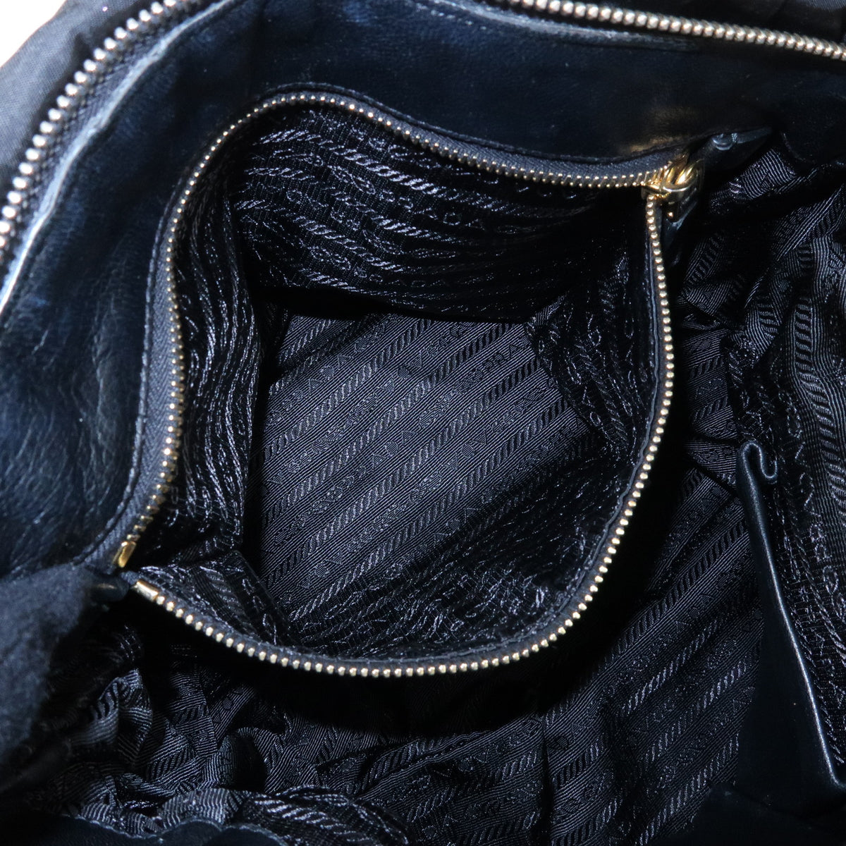 PRADA Nylon Leather TESSUTO GAUFRE 2WAY Tote Shoulder Bag Black BN1792