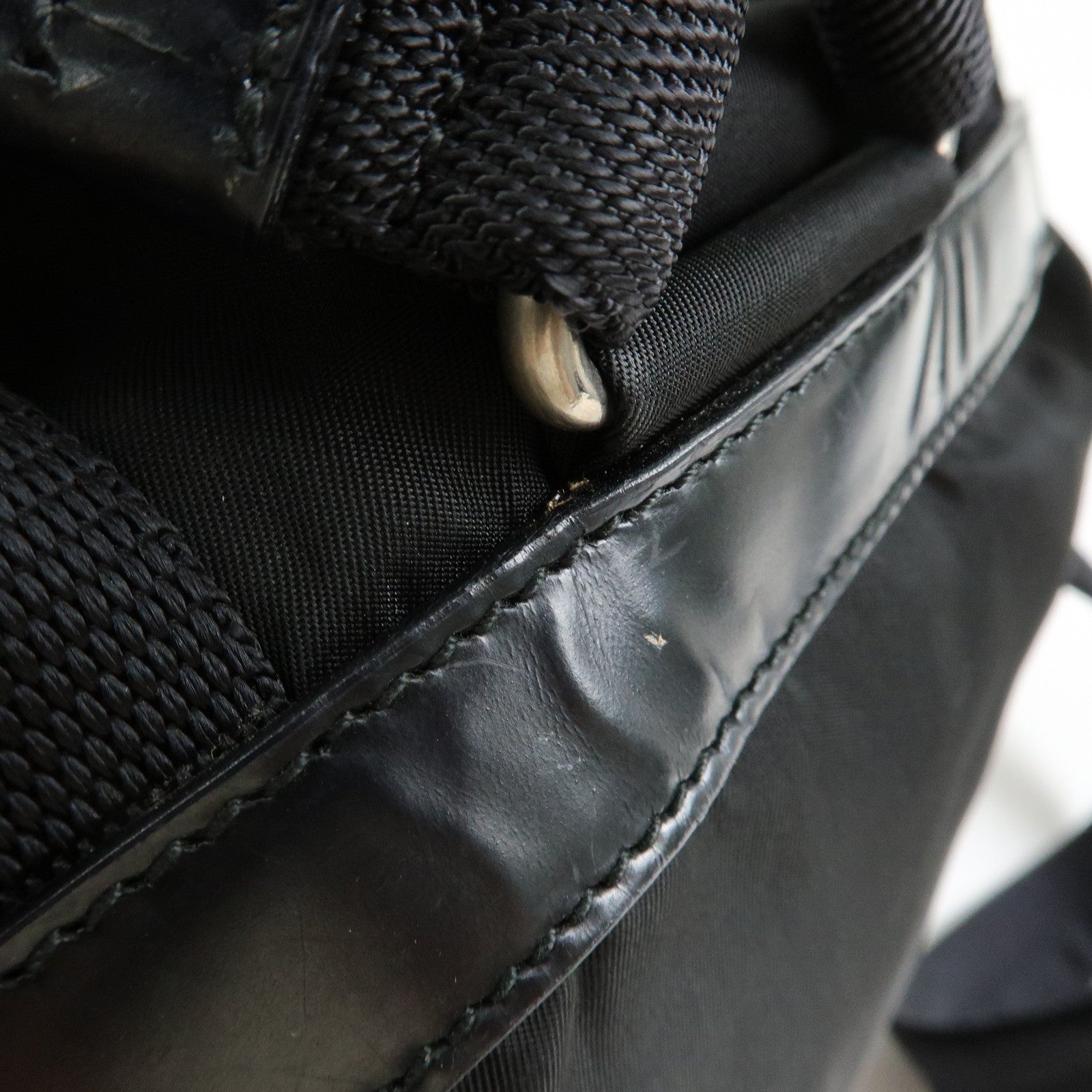 PRADA Triangle Logo Nylon Backpack Rucksack Black 1BZ005