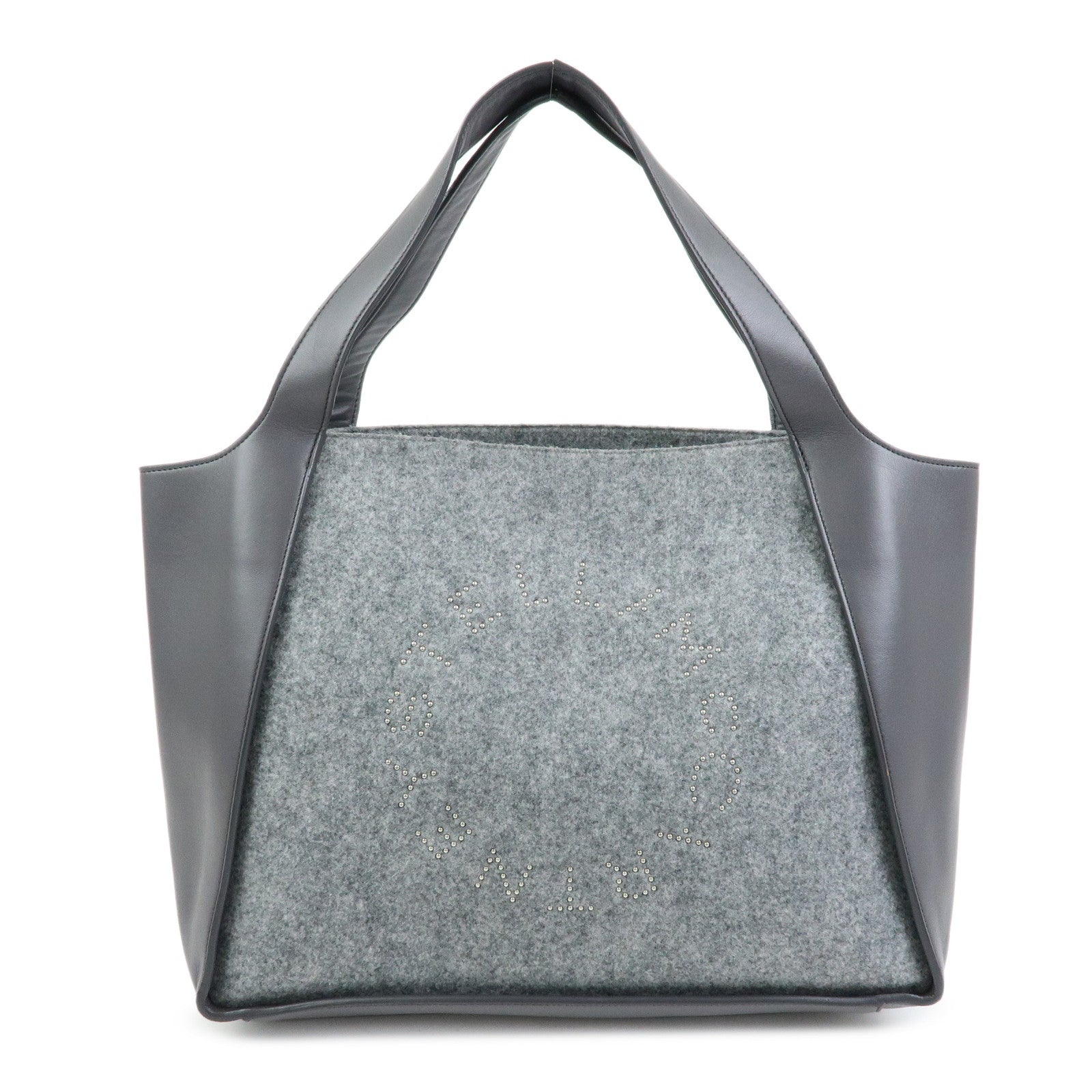 STELLA MCCARTNEY Felt Faux Leather Tote Bag Shoulder Bag  Gray