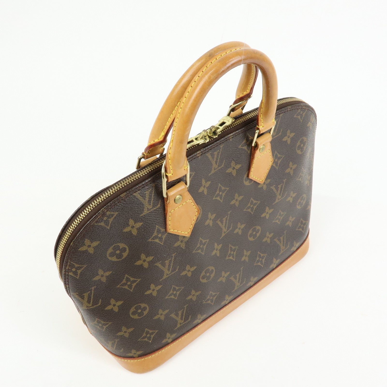 Louis Vuitton Monogram Alma PM Canvas Leather Hand Bag Brown M51130