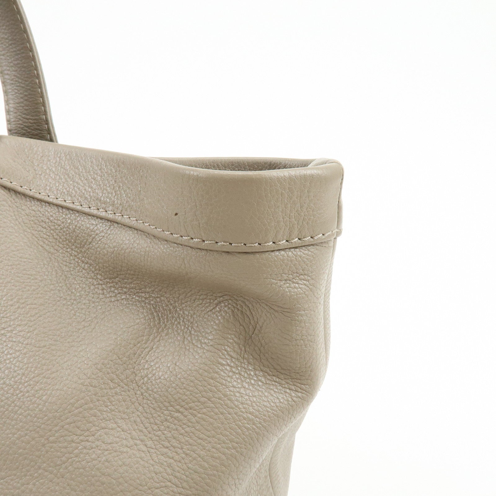Chloe See By Chloe Leather Tote Bag Hand Bag Shoulder Bag Greige