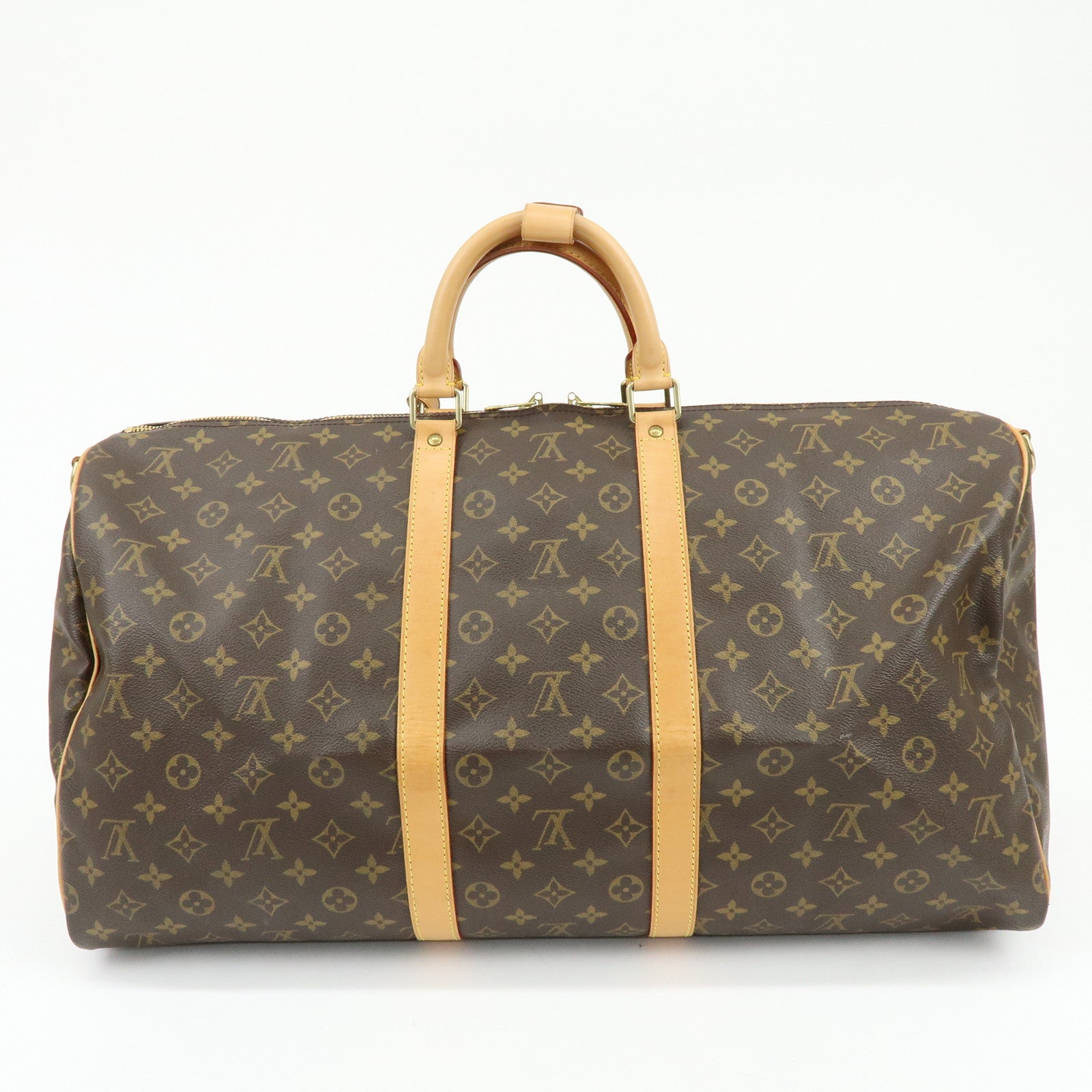 Louis Vuitton Monogram Keep All Bandouliere 55 Boston Bag Brown M41414