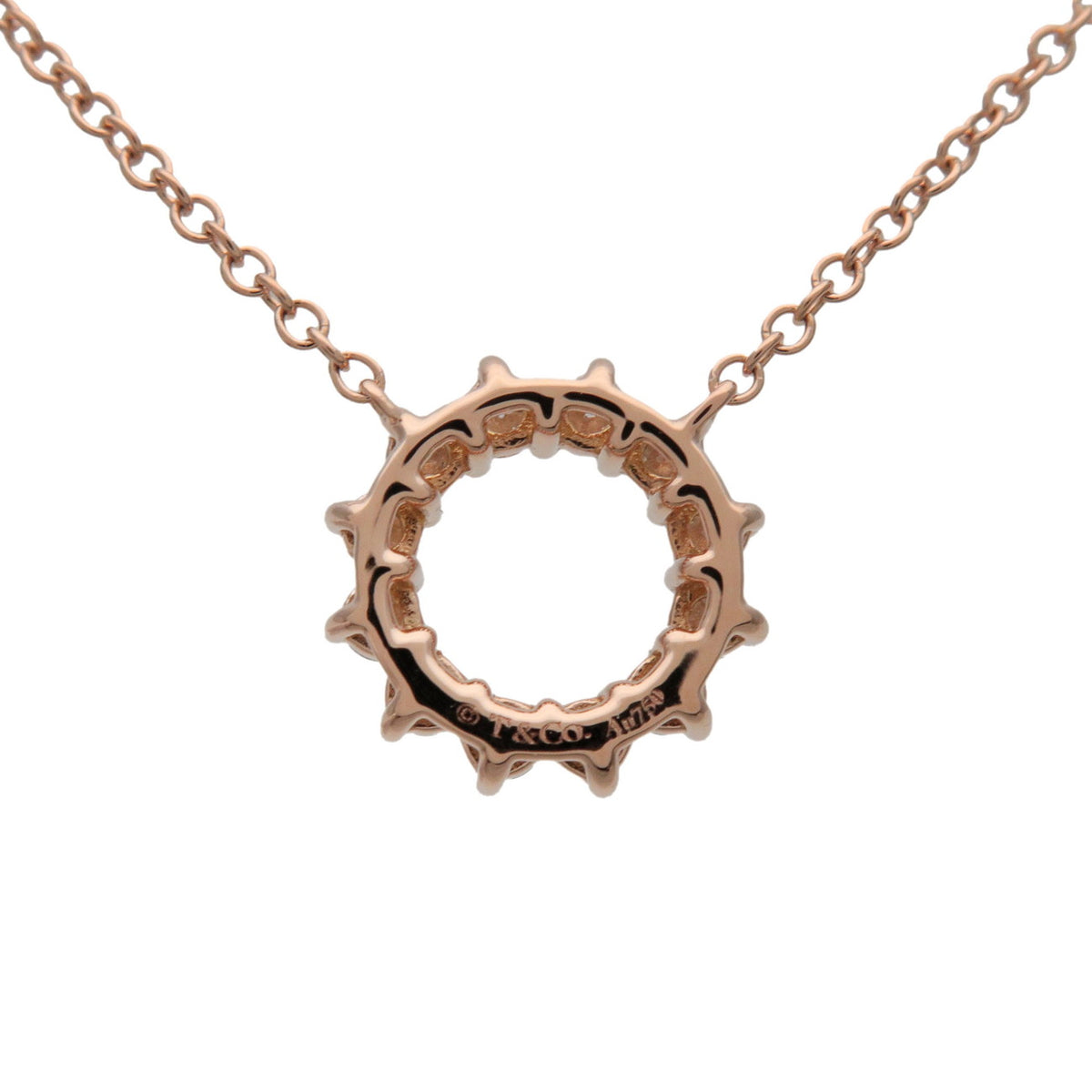 Tiffany & Co Open Circle Diamond Necklace K18 750PG Rose Gold