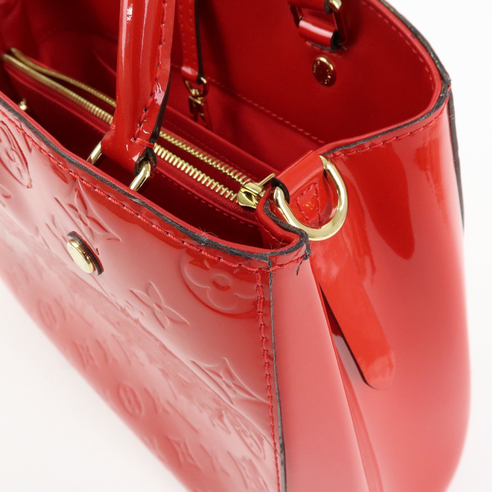 Louis Vuitton Monogram Vernis Montaigne MM 2Way Bag Cerise M50167