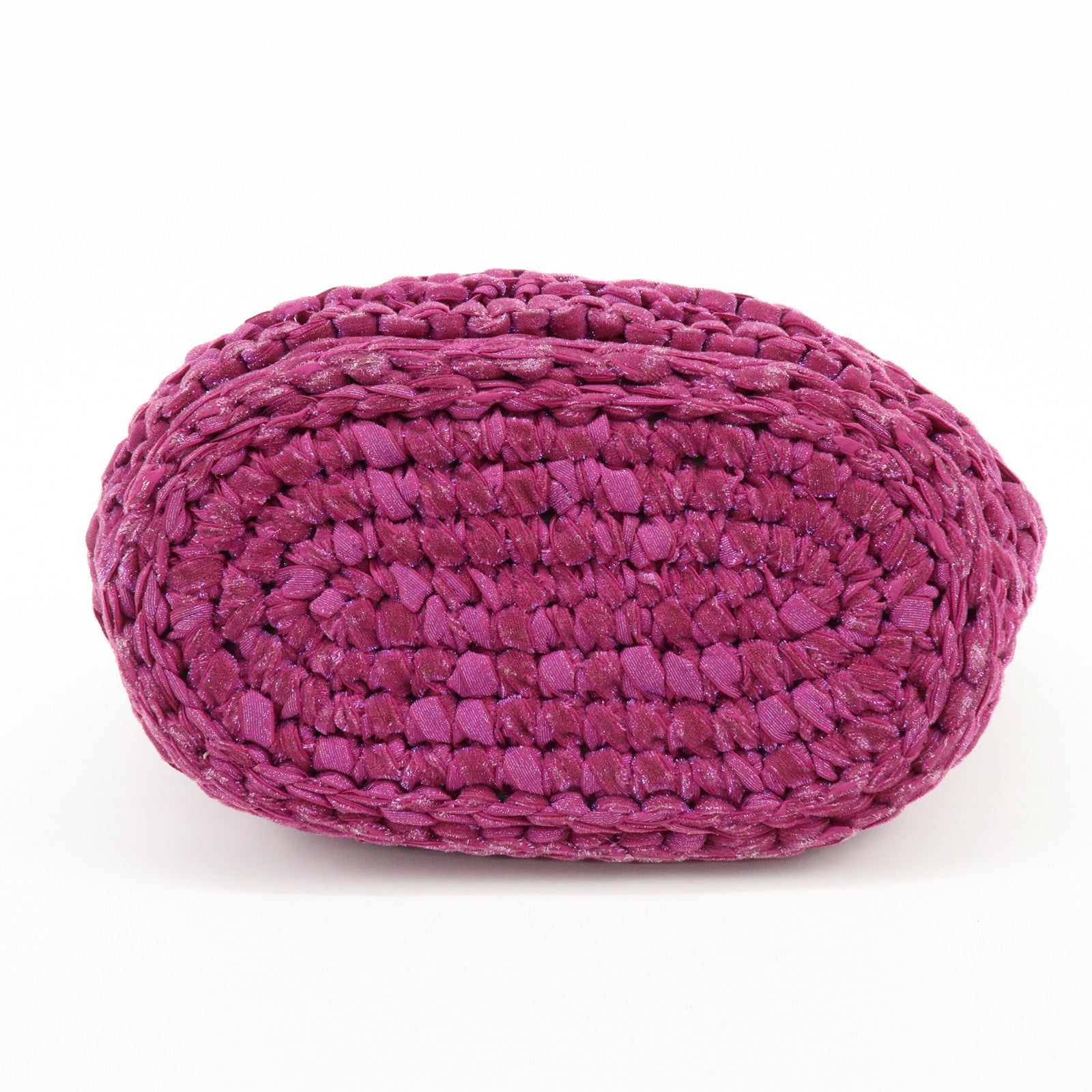 ANTEPRIMA Glitter Velour Yarn Knit Hand Bag Tote Bag Purple