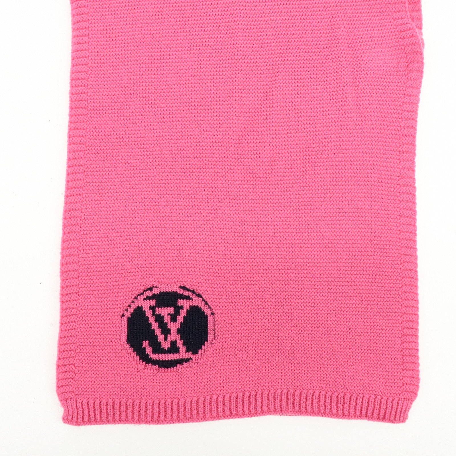 Louis Vuitton Echarpe LV Collage Wool 100% Scarf Stole Pink M71136