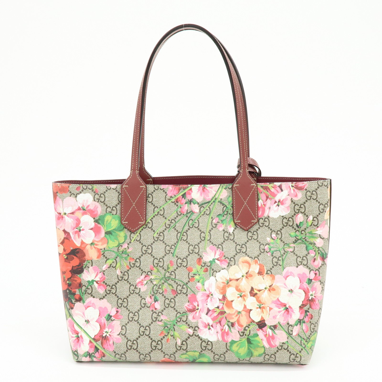GUCCI GG Blooms GG Supreme Reversible Tote Shoulder bag 372613