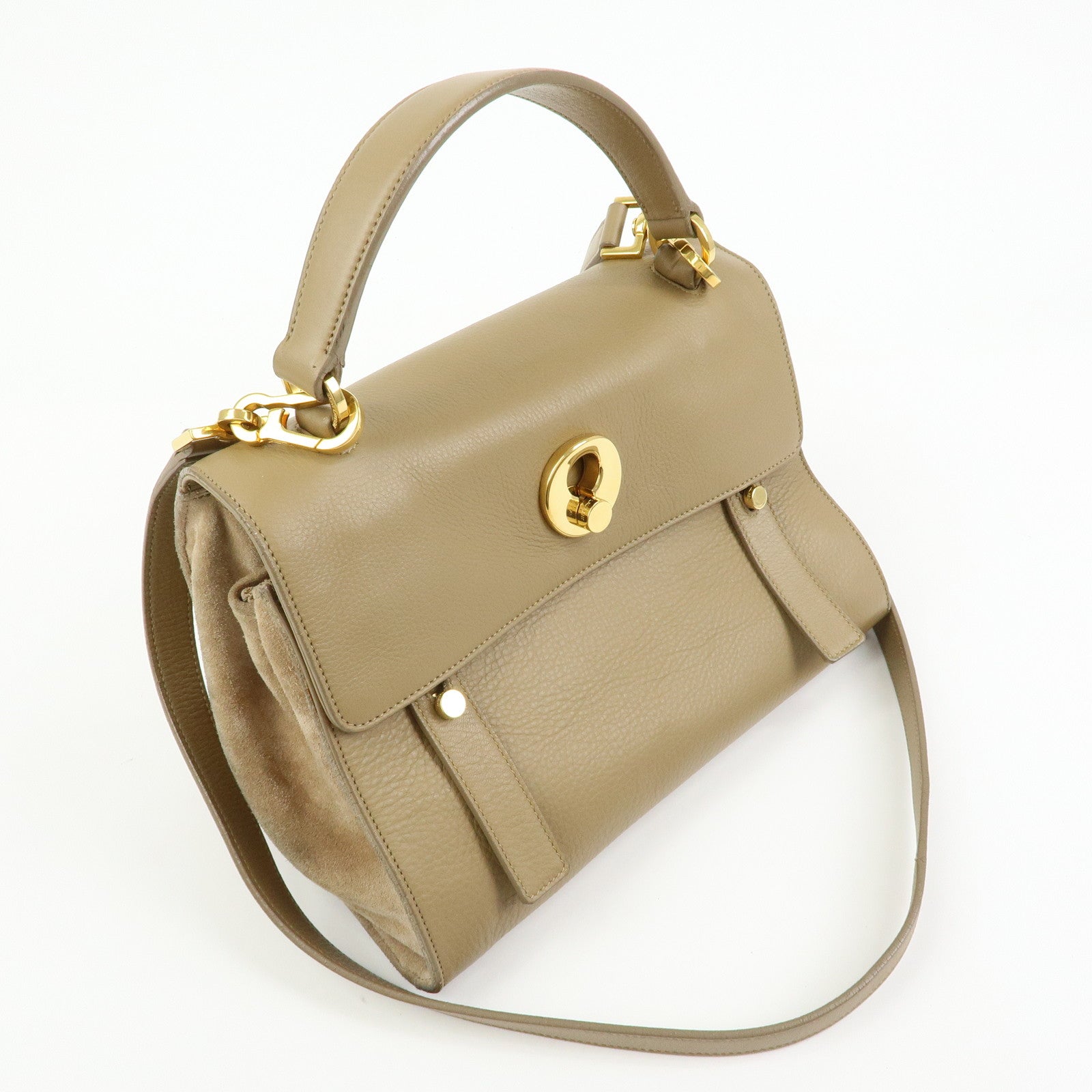 SAINT LAURENT PARIS Muse Two Leather Suede 2Way Bag Hand Bag 368229
