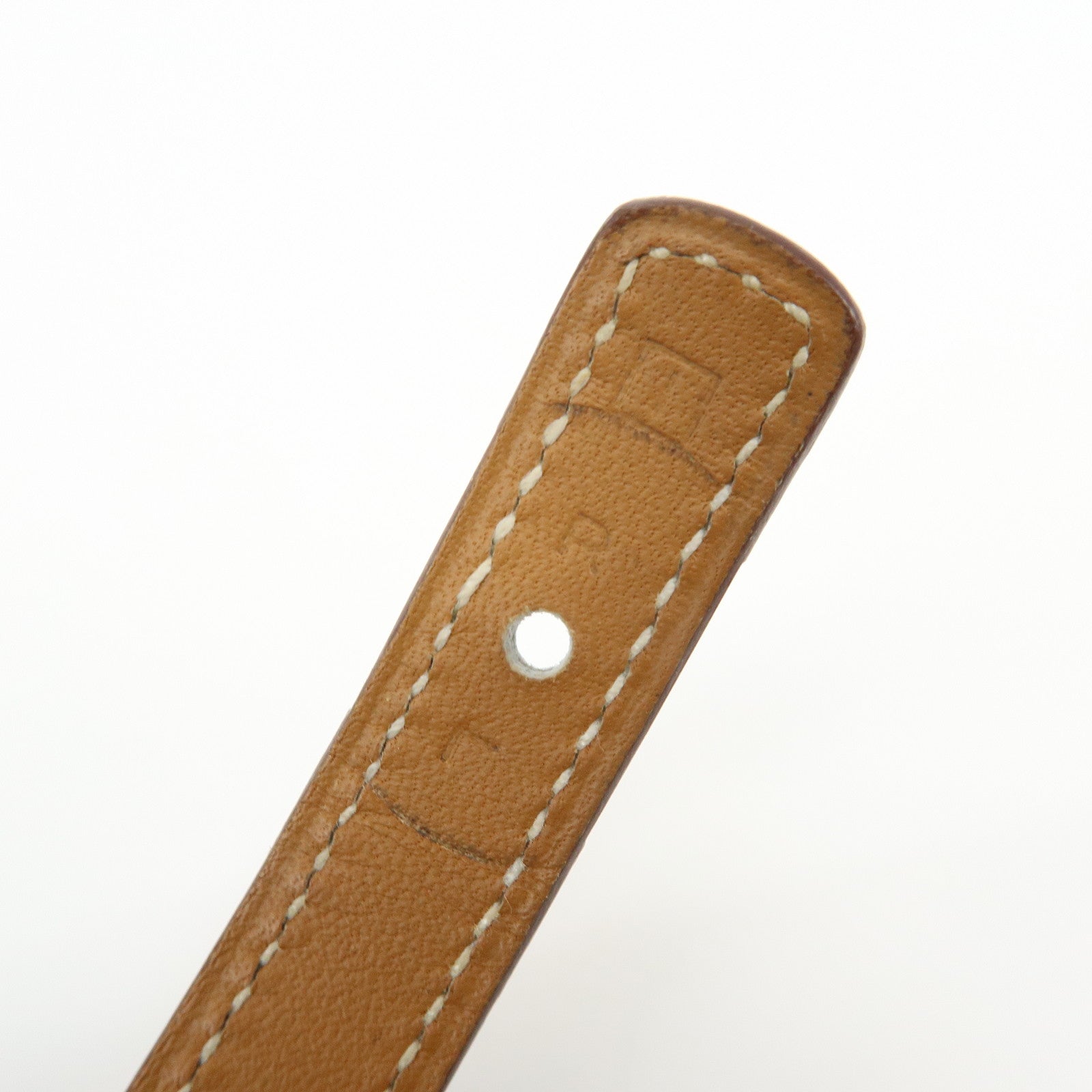 HERMES Serie Looping Leather Metal Bracelet Brown Black Silver