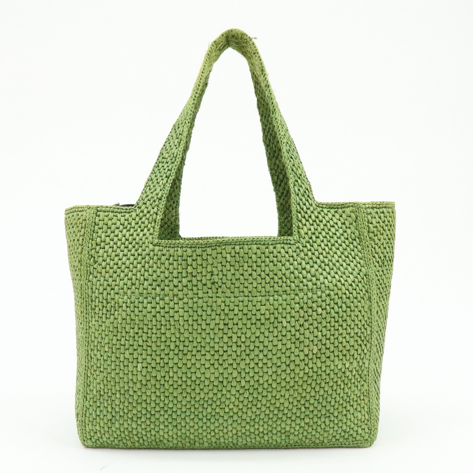 LOEWE Font Tote Raffia Leather 2Way Bag Tote Bag Shoulder Bag Green