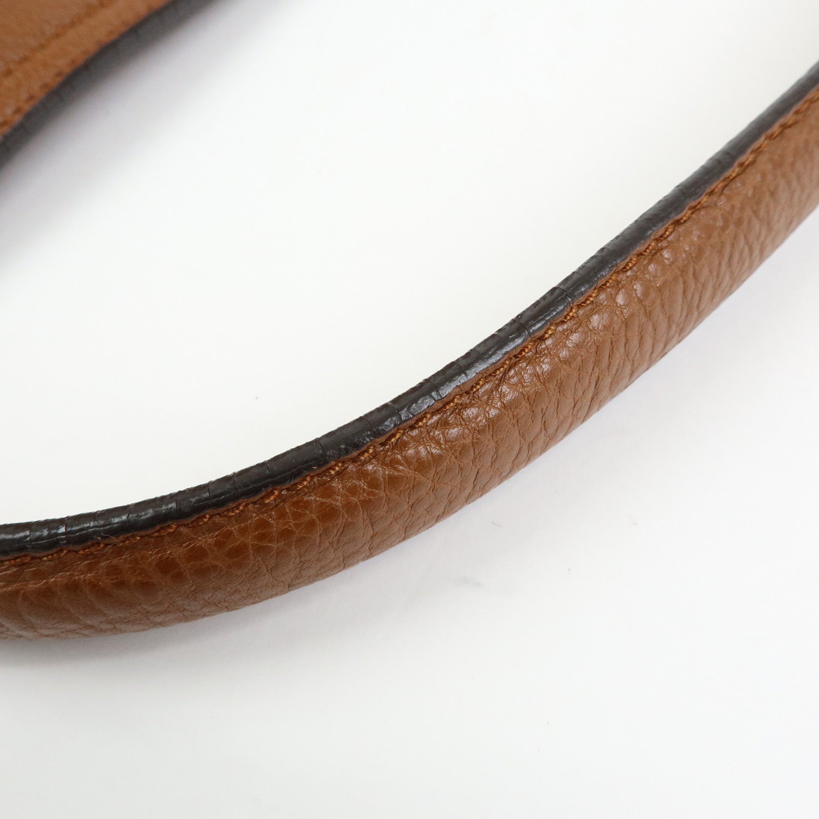 Ferragamo Gancini Leather Shoulder Bag Hand Bag Brown