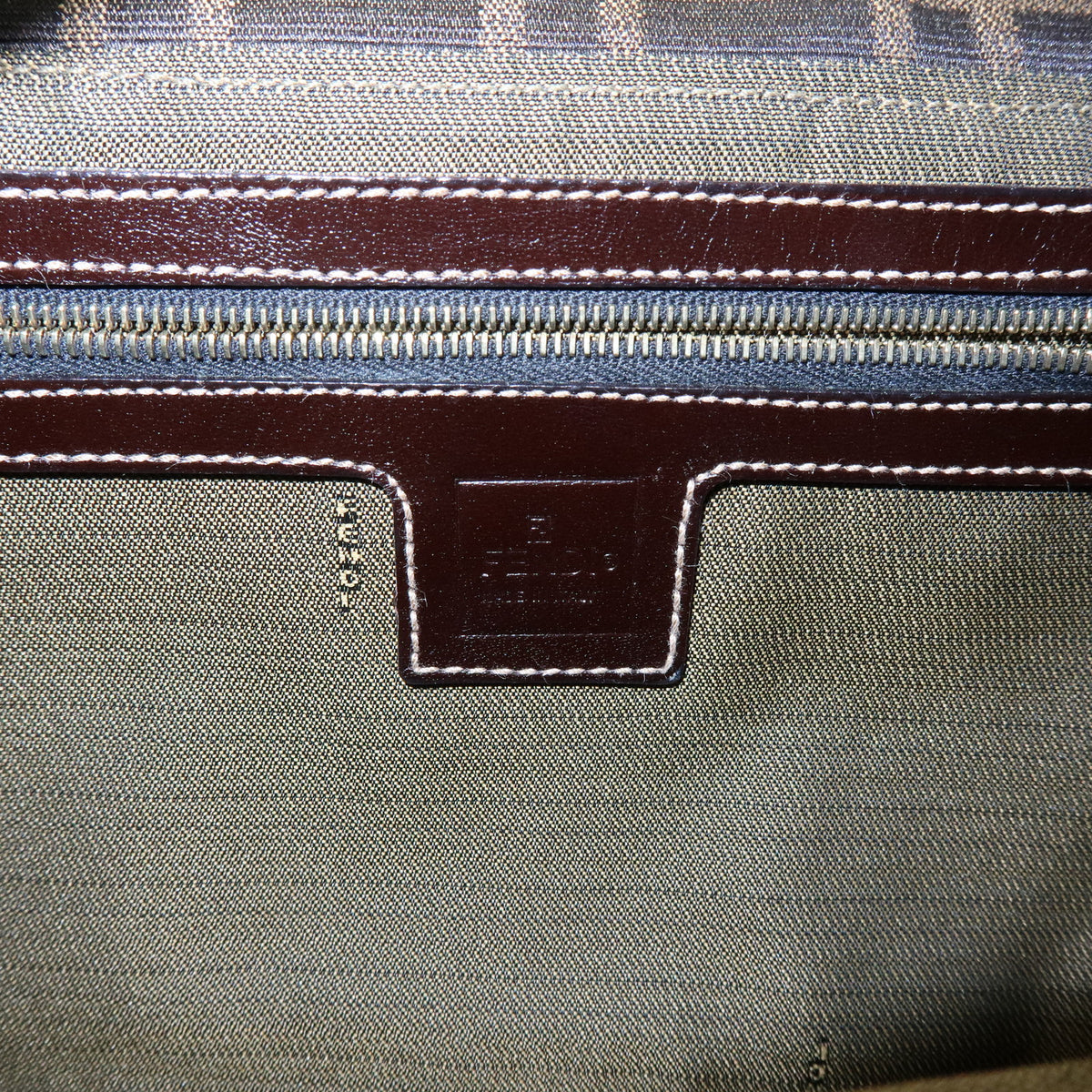 FENDI Zucca Canvas Leather Shoulder Bag Hand Bag Brown Black 26569