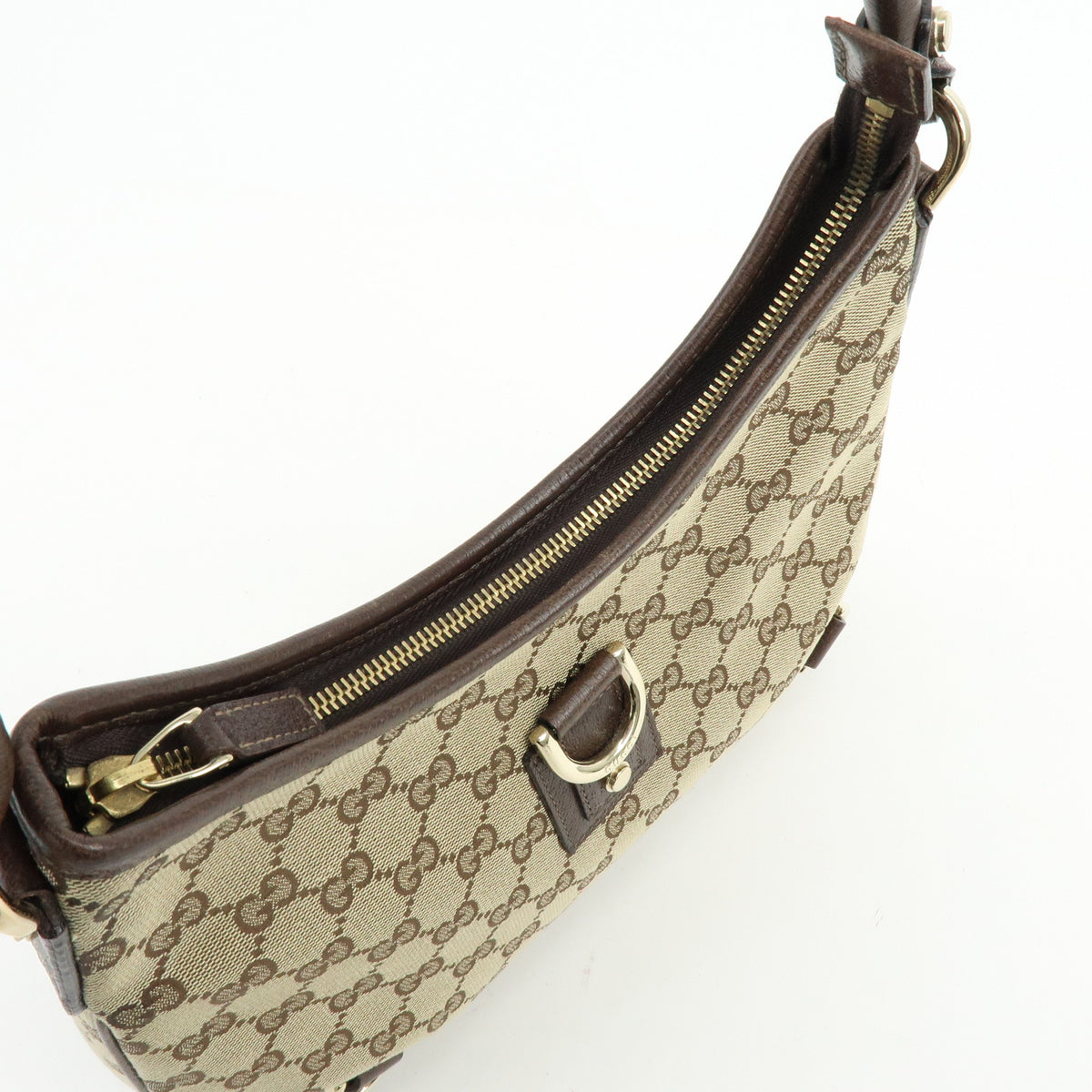 GUCCI Abbey GG Canvas Leather Shoulder Bag Hand Bag Beige Brown 130738