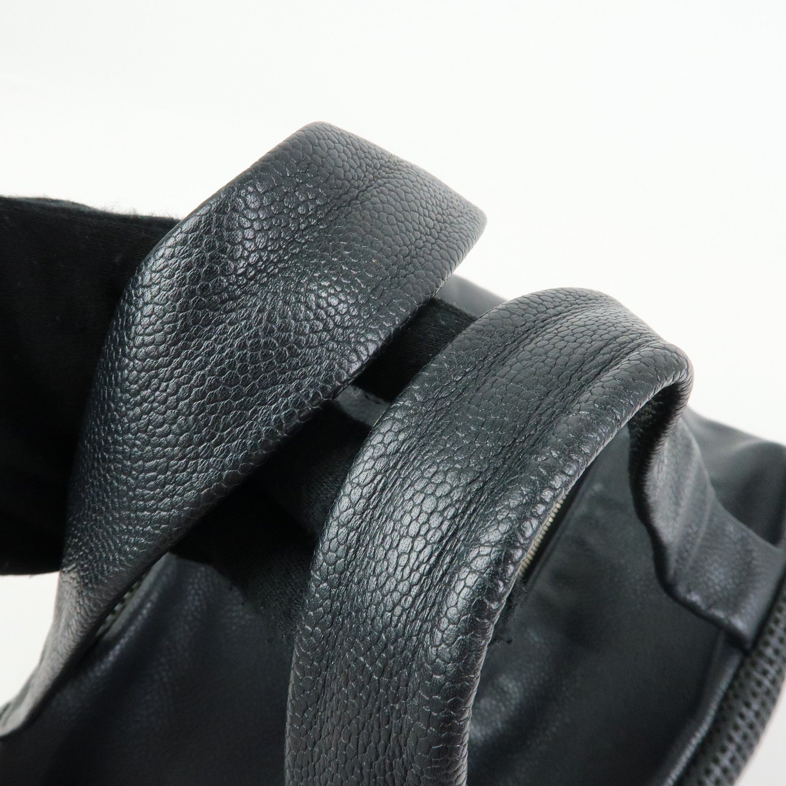 CHANEL COCO Mark Calf Leather Hand Bag Tote Bag Black