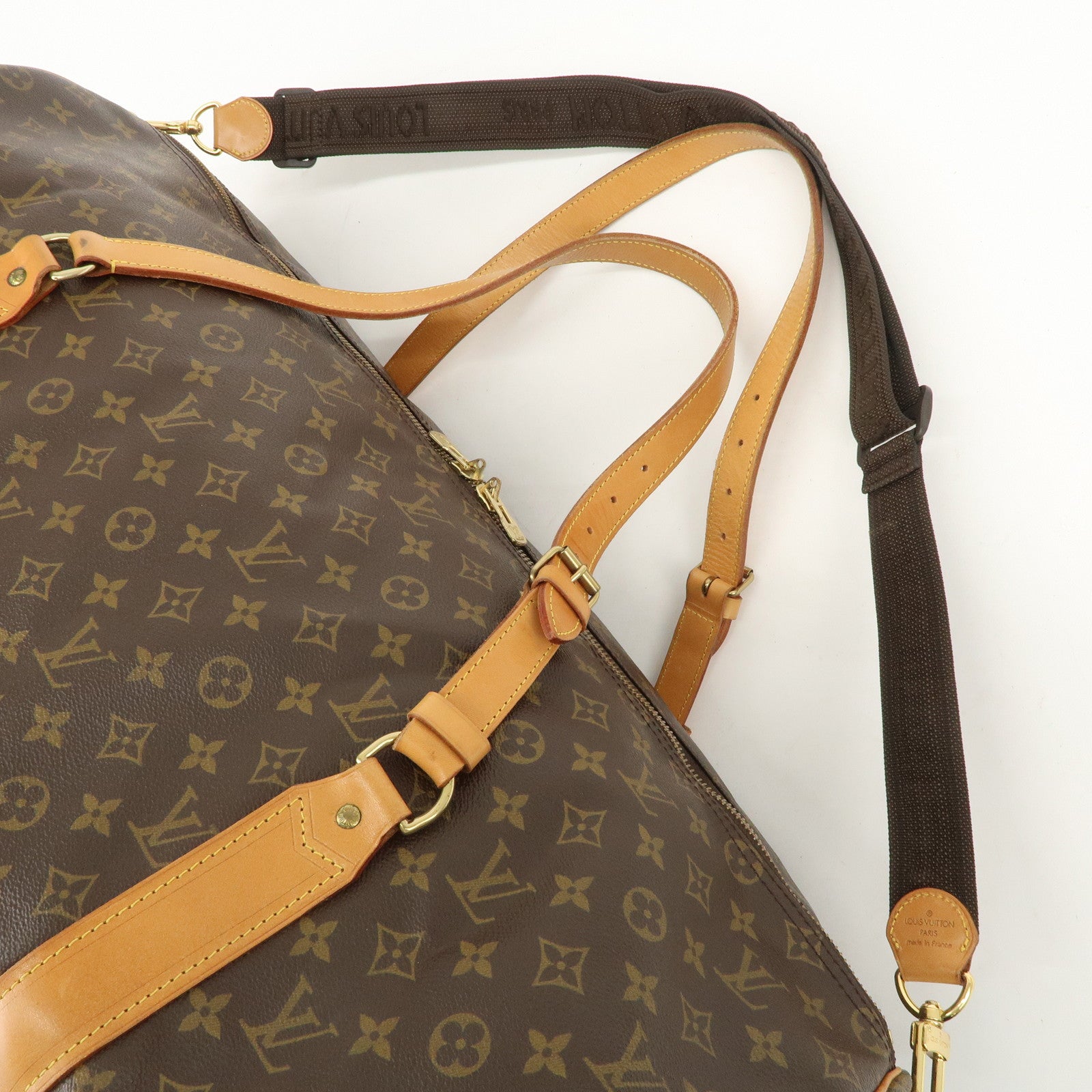 Louis Vuitton Monogram Sac Polochon Boston Bag Brown M41222 Used