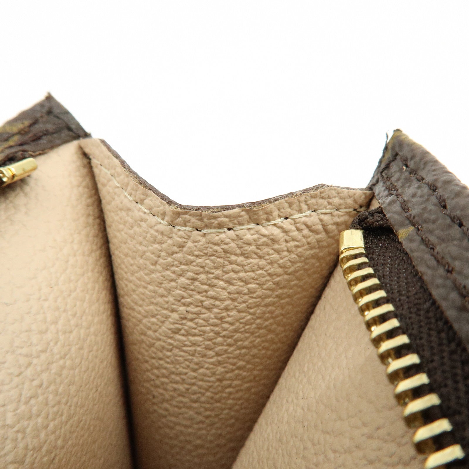 Louis Vuitton Monogram Leather Pouch for Baguette GM Brown Gold