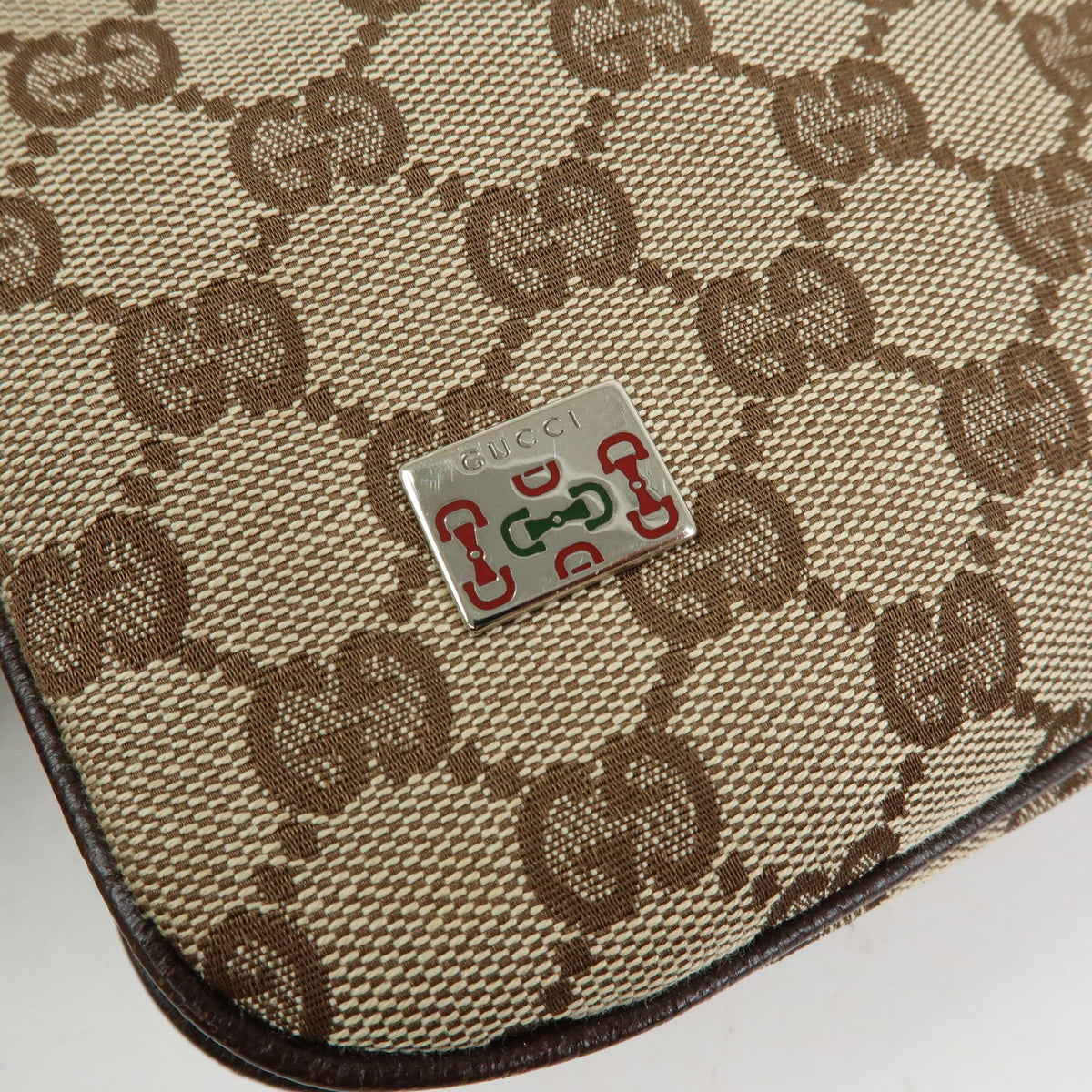 GUCCI Sherry GG Canvas Leather Shoulder Bag Hand Bag Brown 145812