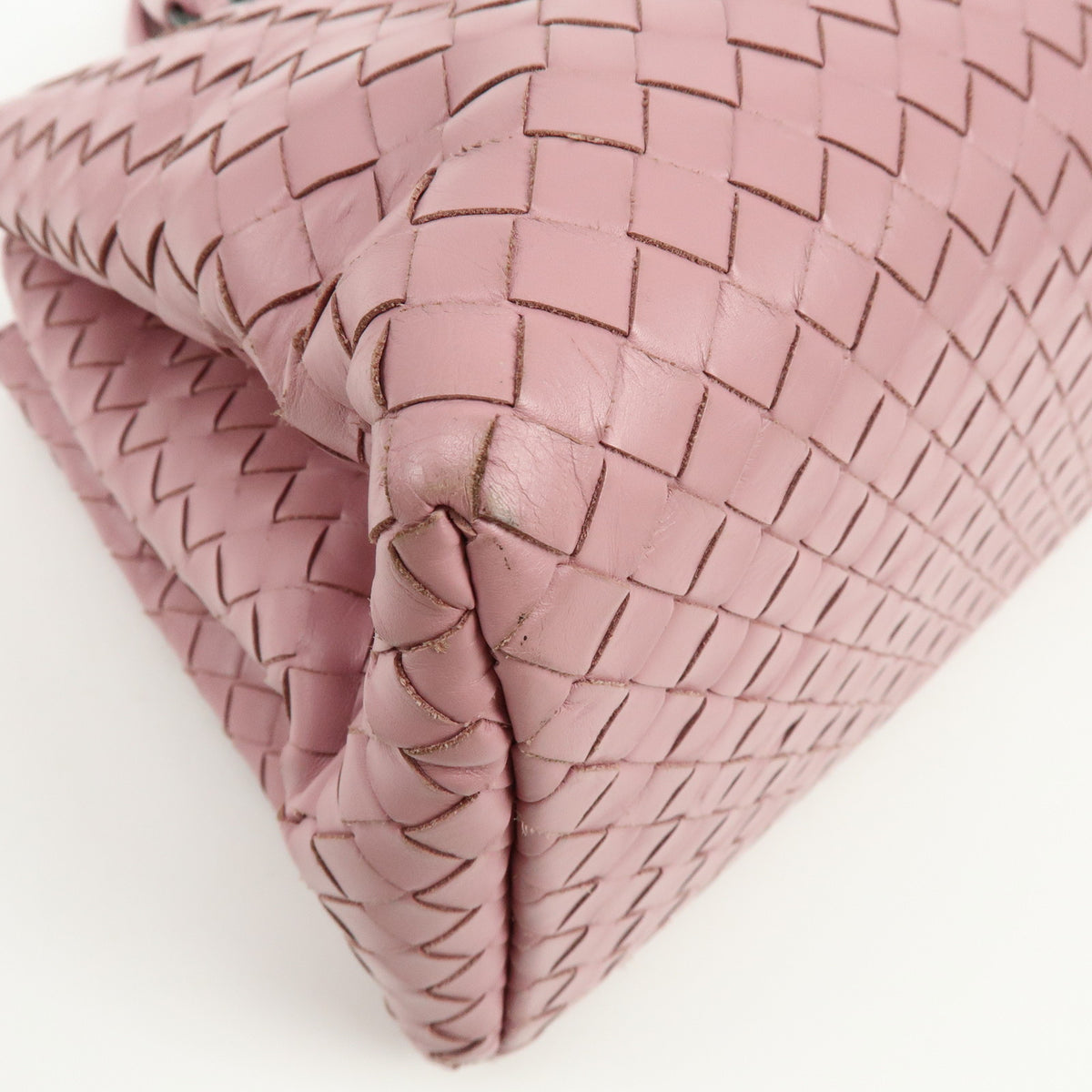 BOTTEGA VENETA Intrecciato Rome Leather 2Way Shoulder Bag Hand Bag Pink