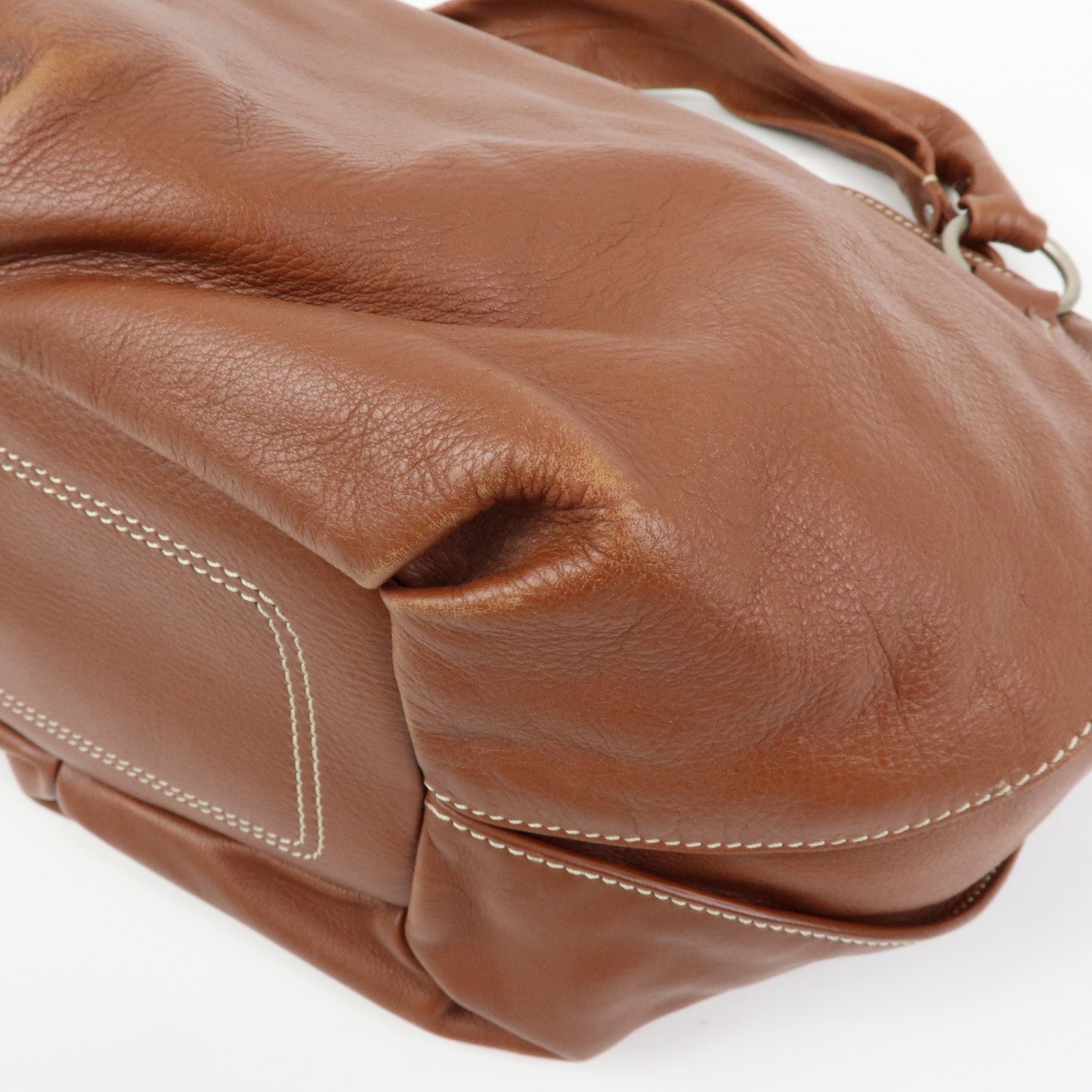 CELINE Bittersweet Leather Shoulder Bag Hand Bag Brown