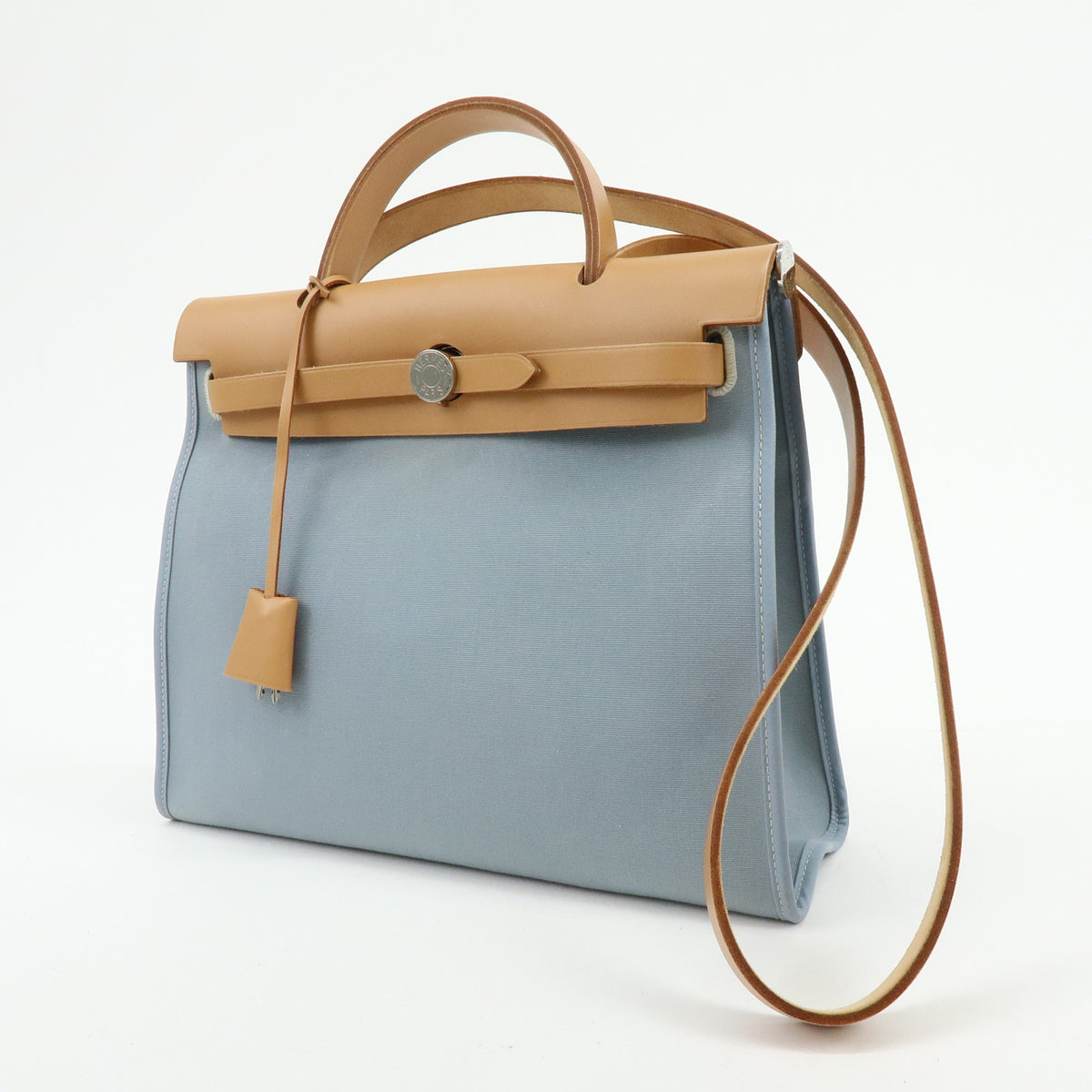 HERMES Herline Herbag Zip PM Toile Officier Vache Hunter 2Way Bag Blue