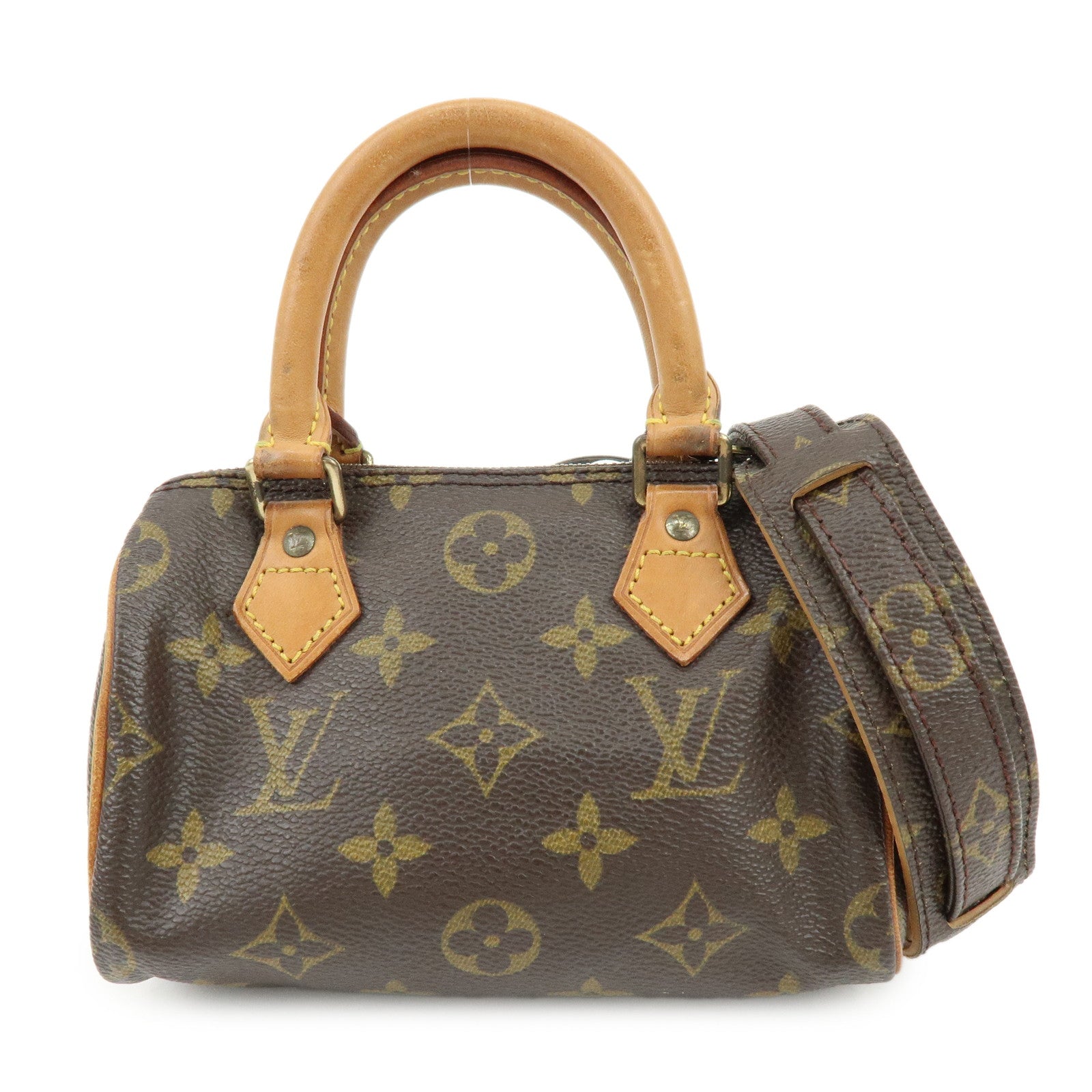 Louis Vuitton Monogram Mini Speedy Hand Bag Brown M41534 J75011 Lot
