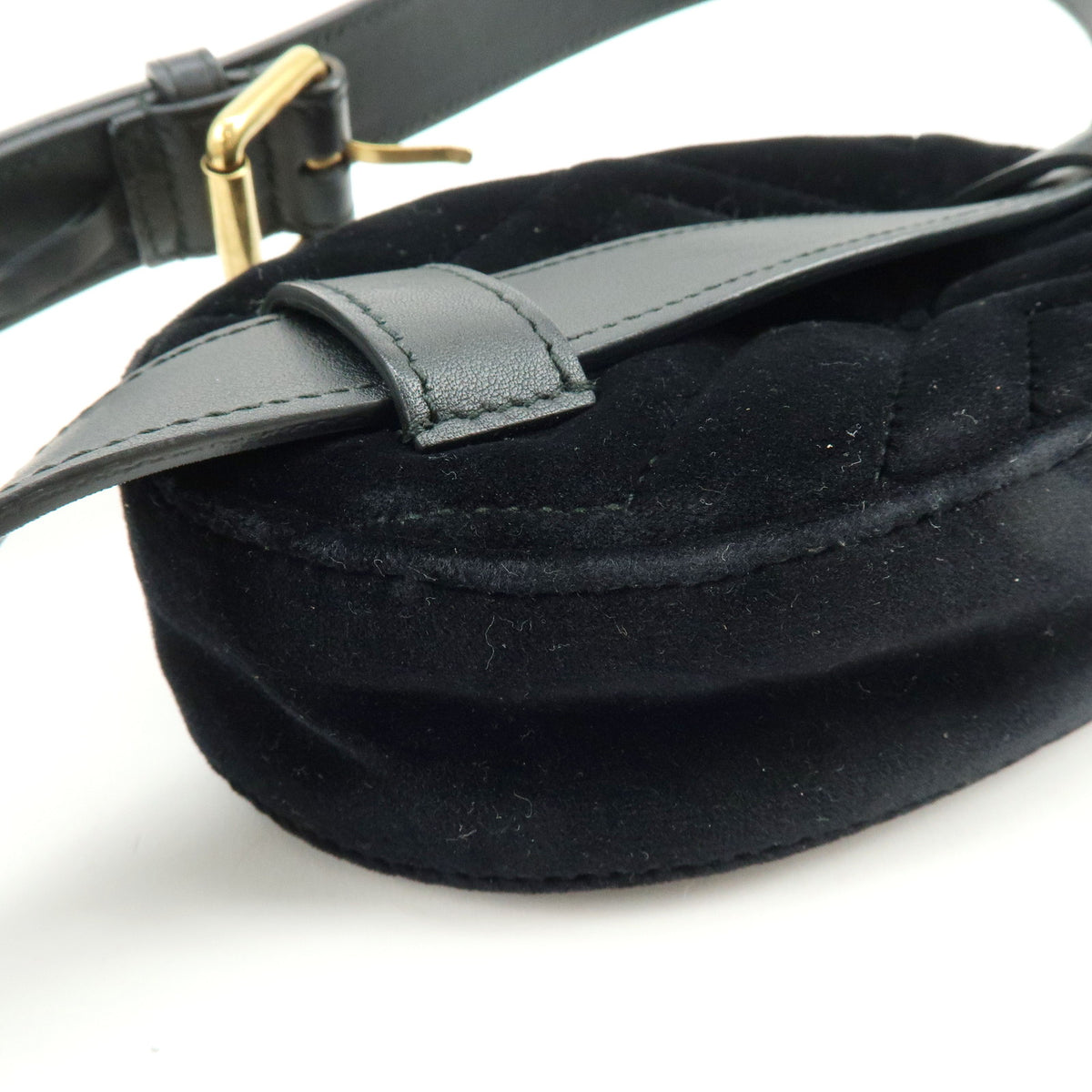 GUCCI GG Marmont Double G Velvet Leather Waist Bag Body Bag 476434